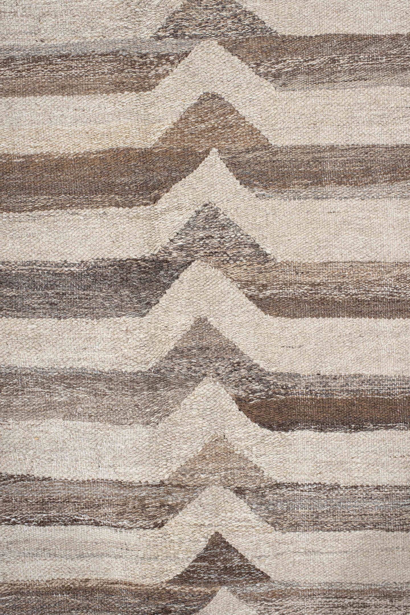 12' x 16' one-of-a-kind handmade vintage Kilim oversize rug. Color palette: ivory, taupe, beige, brown, gray