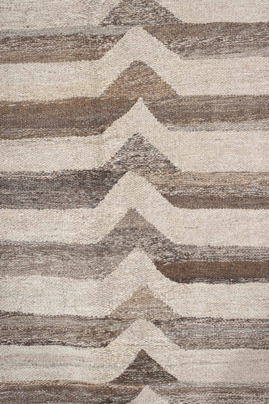 12' x 16' one-of-a-kind handmade vintage Kilim oversize rug. Color palette: ivory, taupe, beige, brown, gray
