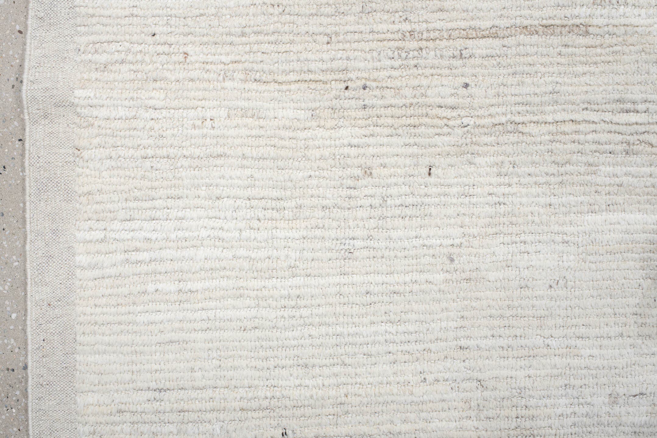 12' x 15' one-of-a-kind handmade vintage Tulu oversize rug. Color palette: ivory, cream, beige, taupe, light gray, gray