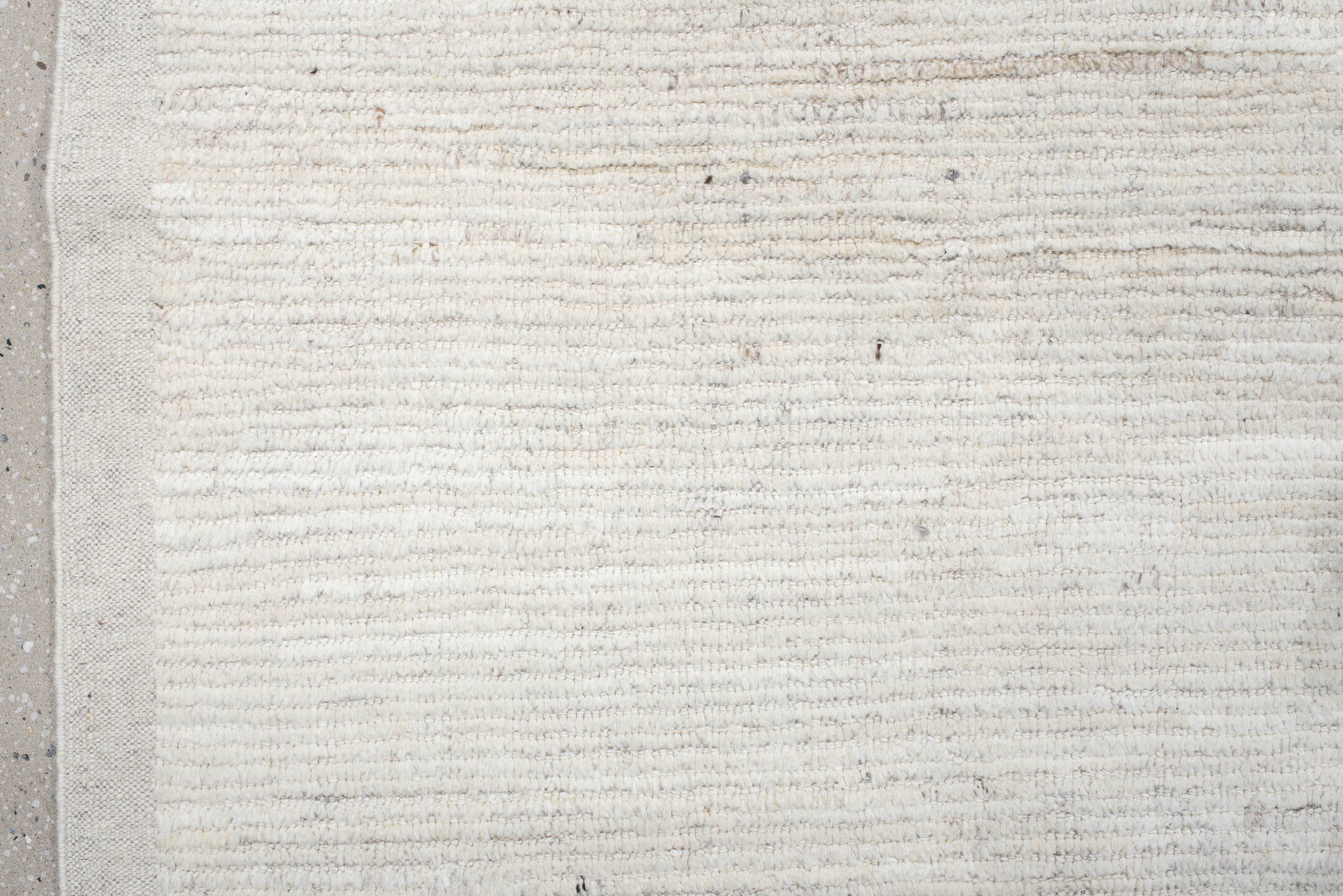 12' x 15' one-of-a-kind handmade vintage Tulu oversize rug. Color palette: ivory, cream, beige, taupe, light gray, gray