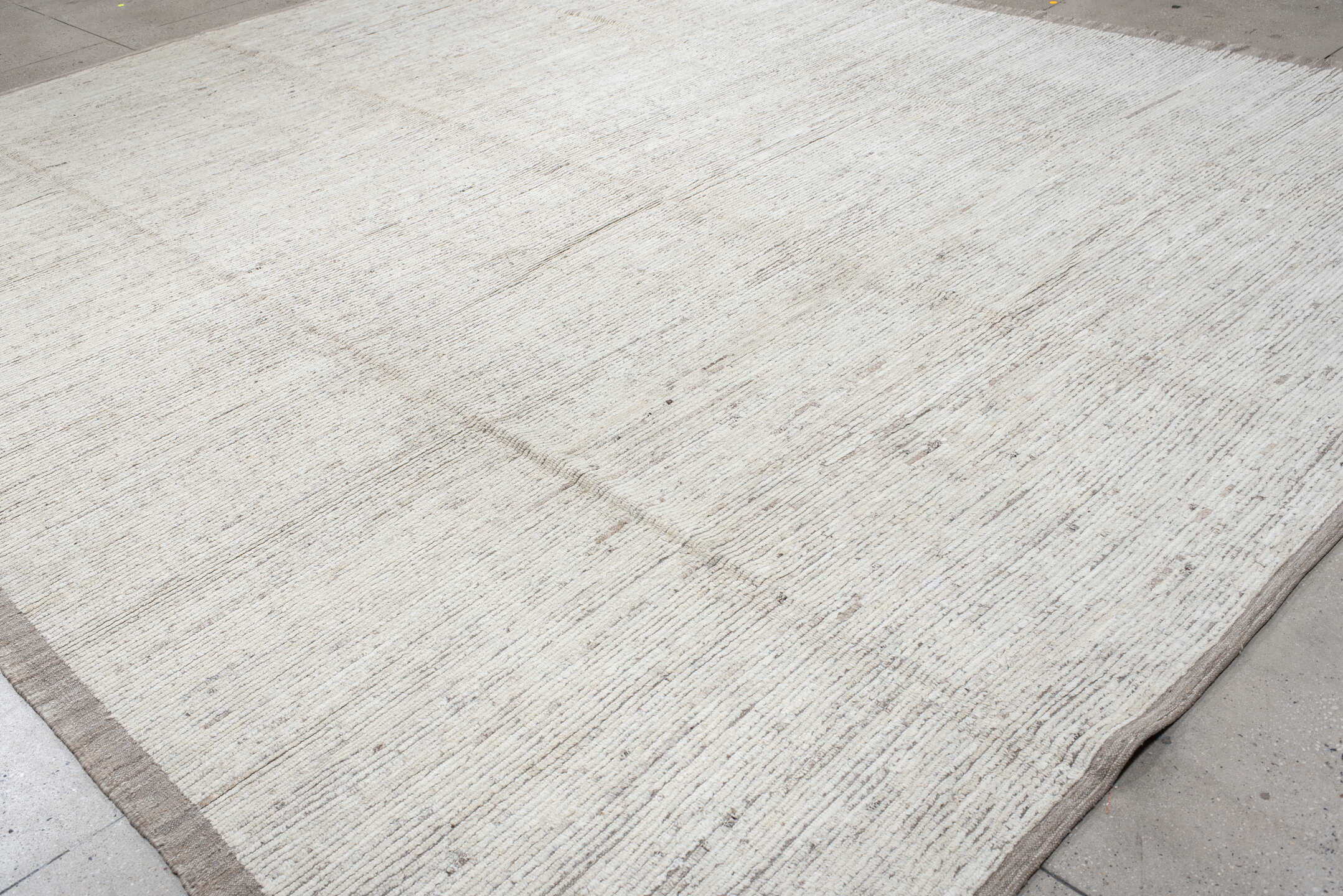 12' x 14' one-of-a-kind handmade vintage Tulu oversize rug. Color palette: dark gray, gainsboro, gray, light blue