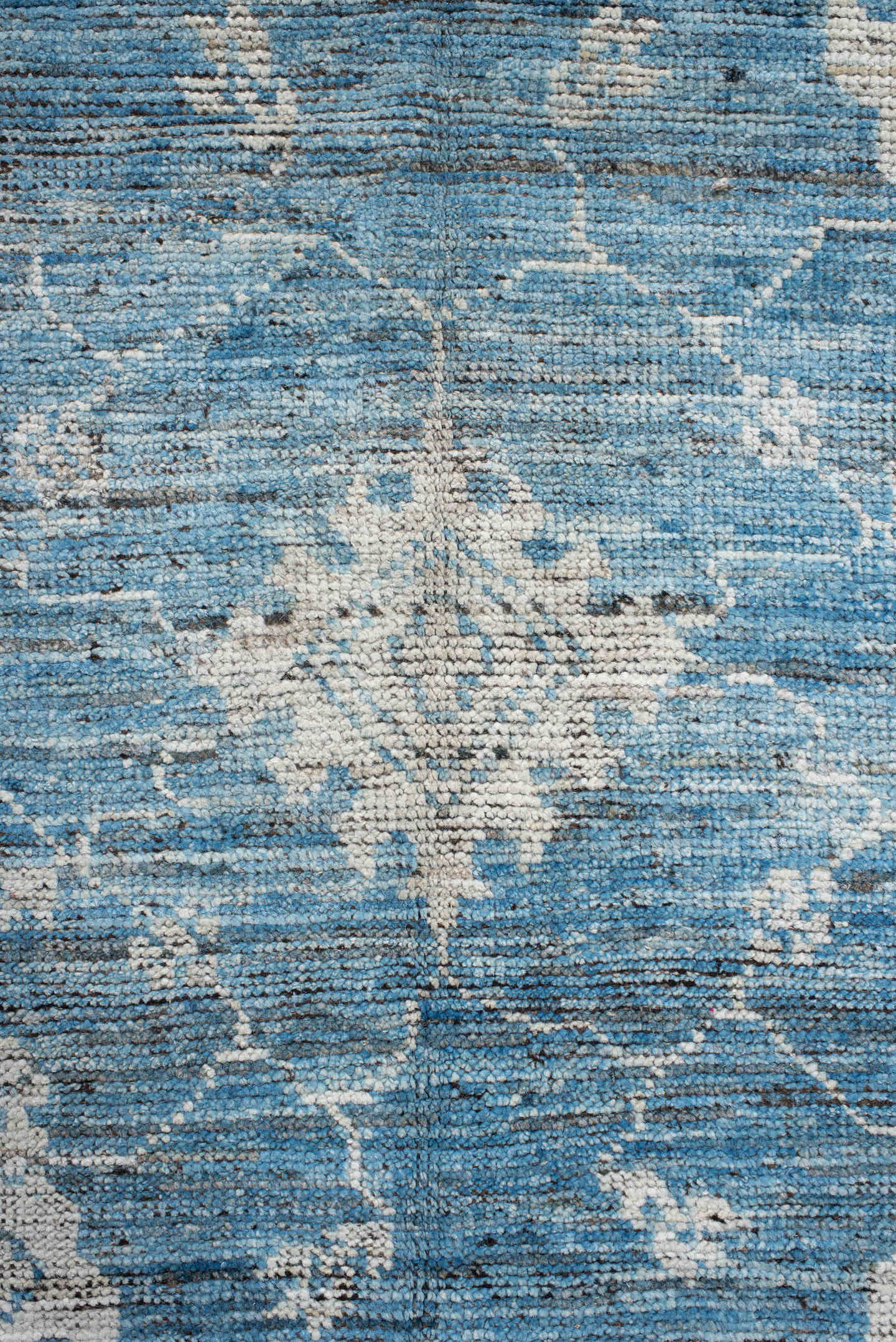 10' x 13' one-of-a-kind handmade vintage Oushak large size rug. Color palette: sky blue, ivory, slate, taupe, light blue