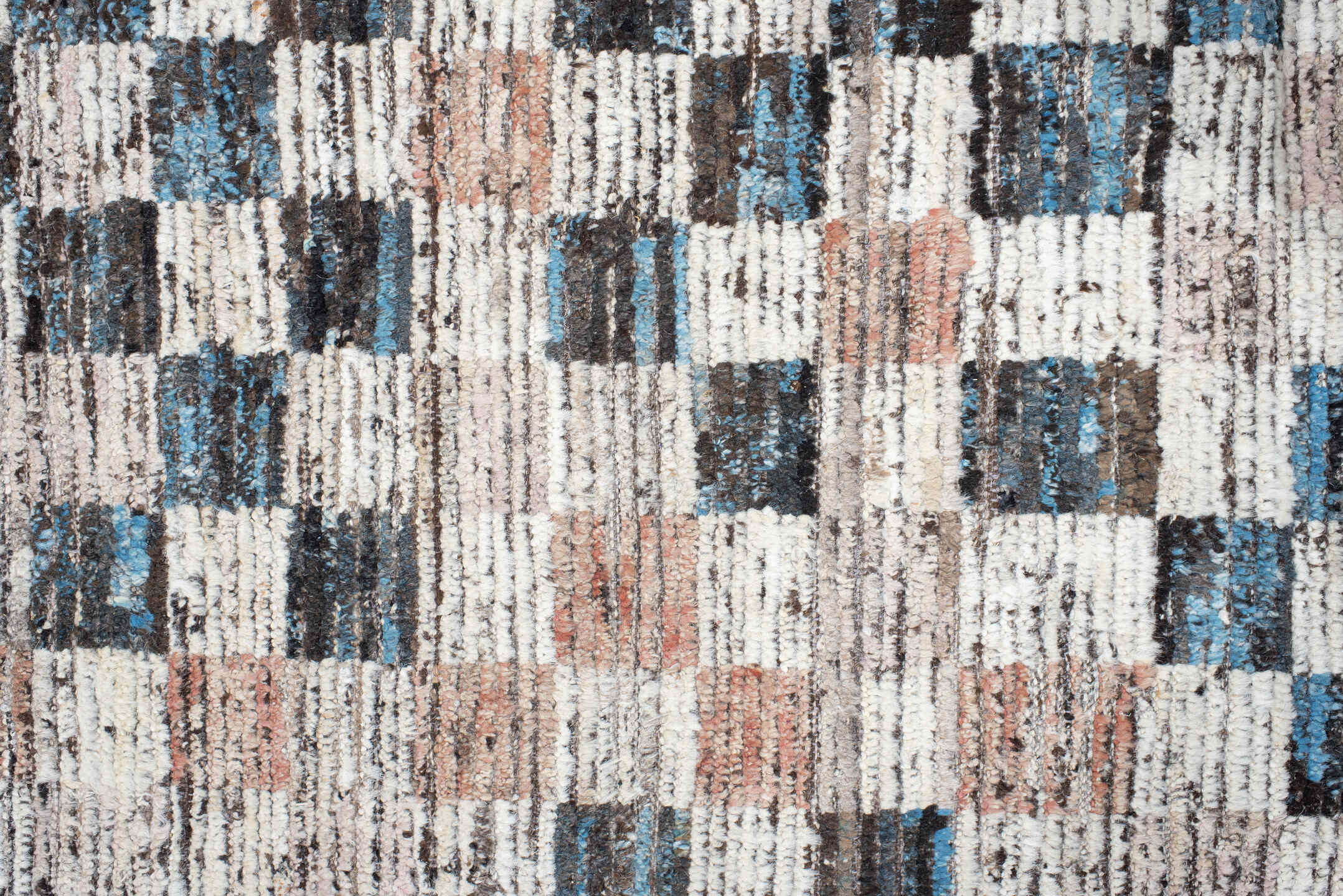 9' x 11' one-of-a-kind handmade vintage Tulu large size rug. Color palette: black, blue, brown, dark gray, dim gray