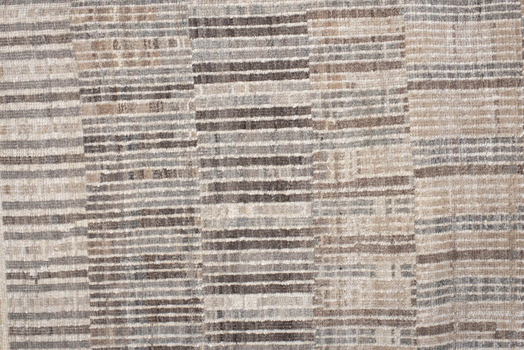 7' x 9' one-of-a-kind handmade vintage Tulu rug. Color palette: off-white, pink, gray, light gray, black, antiquewhite