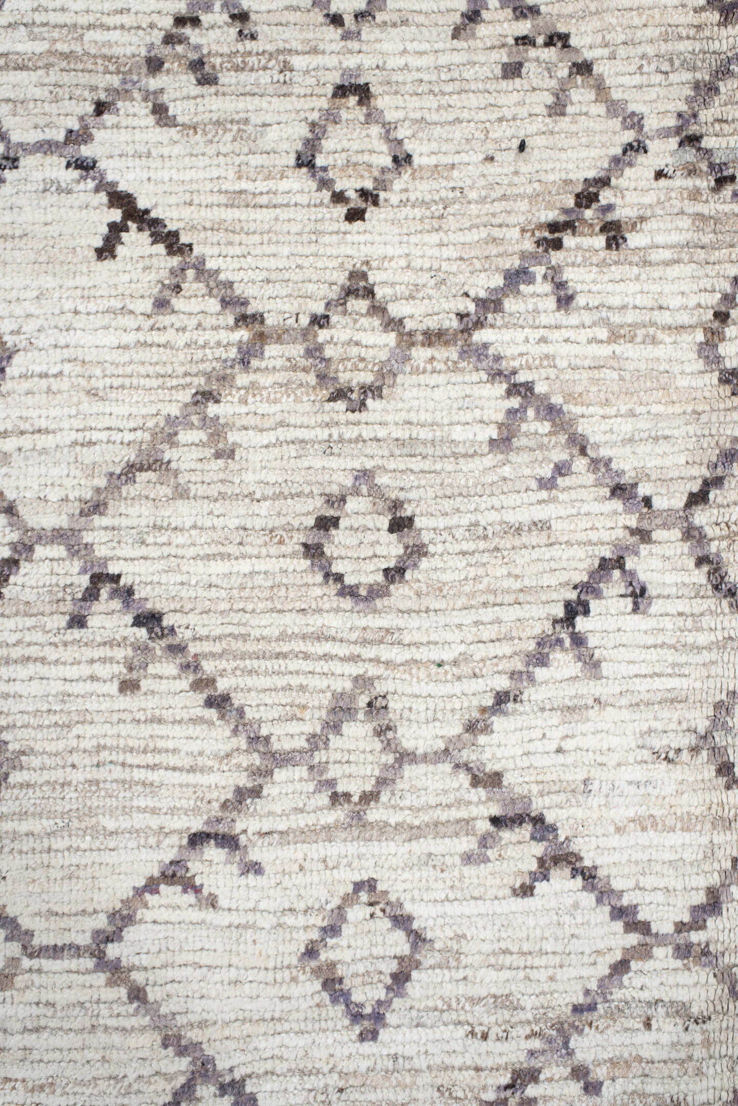 8' x 10' one-of-a-kind handmade vintage Tulu large size rug. Color palette: ivory, taupe, charcoal, brown, cream, beige
