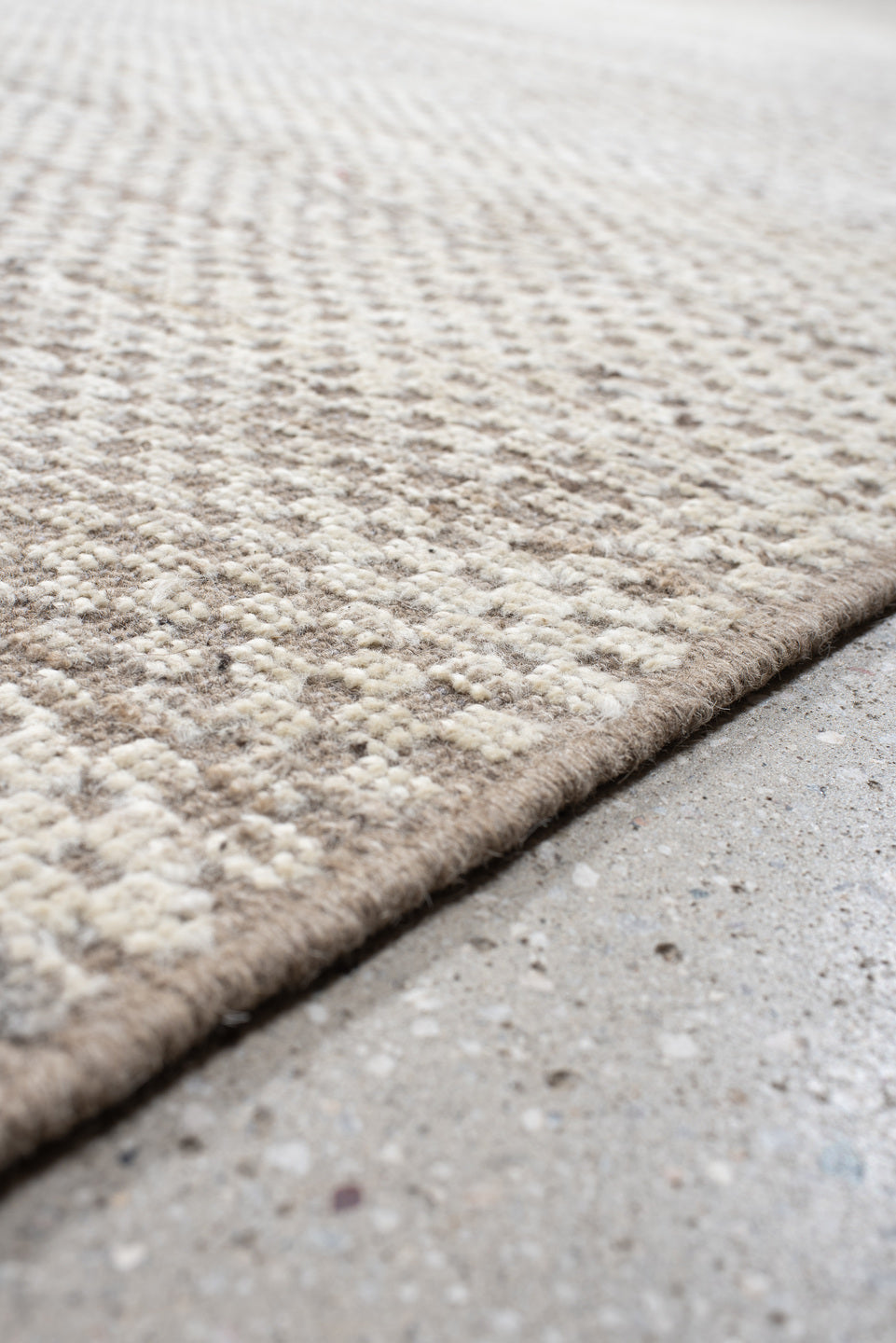 18' x 26' one-of-a-kind handmade vintage Tulu oversize rug. Color palette: gray, light gray, linen, off-white, pink