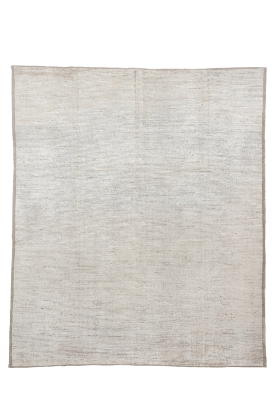 12' x 14' one-of-a-kind handmade vintage Tulu oversize rug. Color palette: dark gray, gainsboro, gray, light gray, off-white