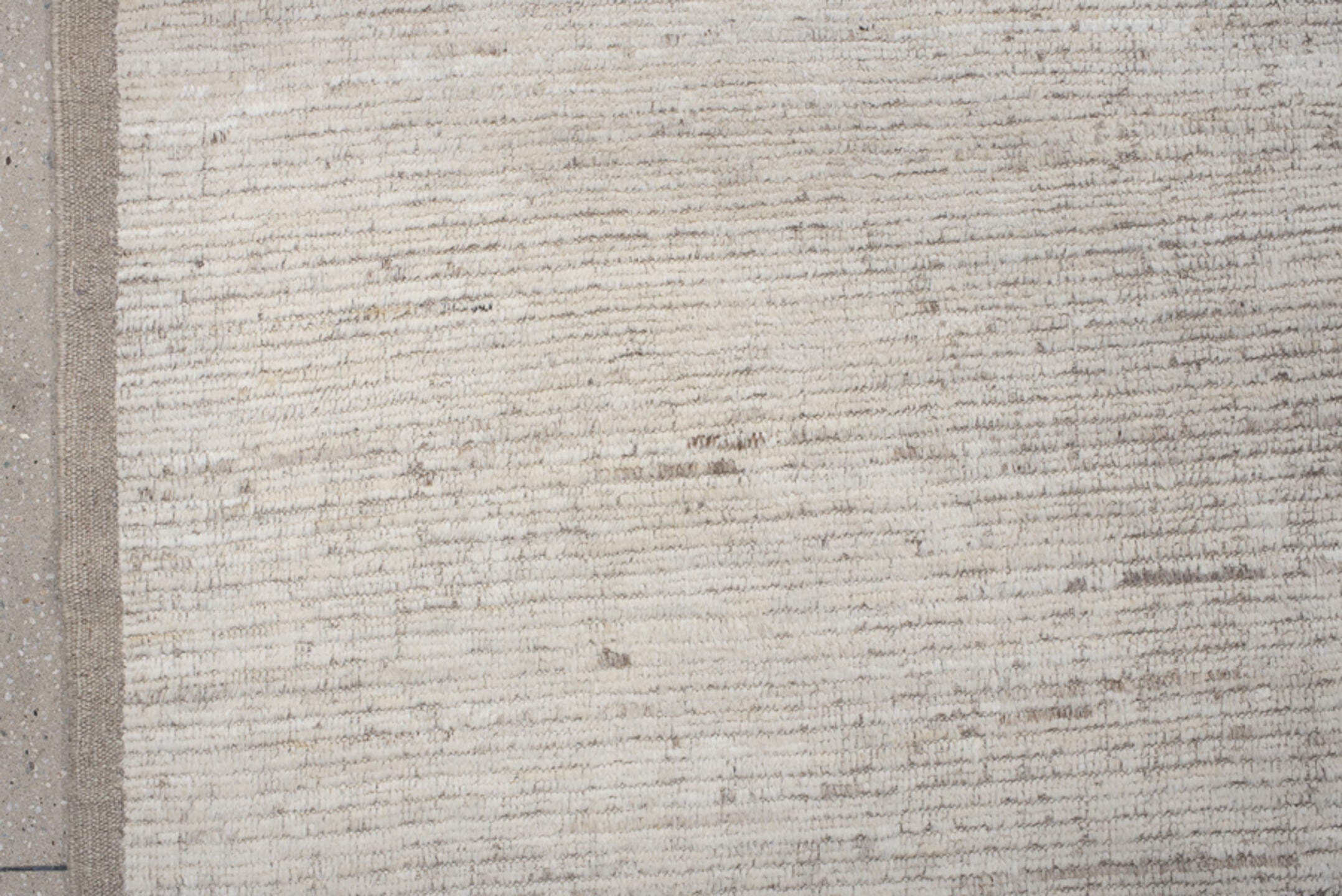 12' x 14' one-of-a-kind handmade vintage Tulu oversize rug. Color palette: ivory, cream, taupe, beige, camel, gray