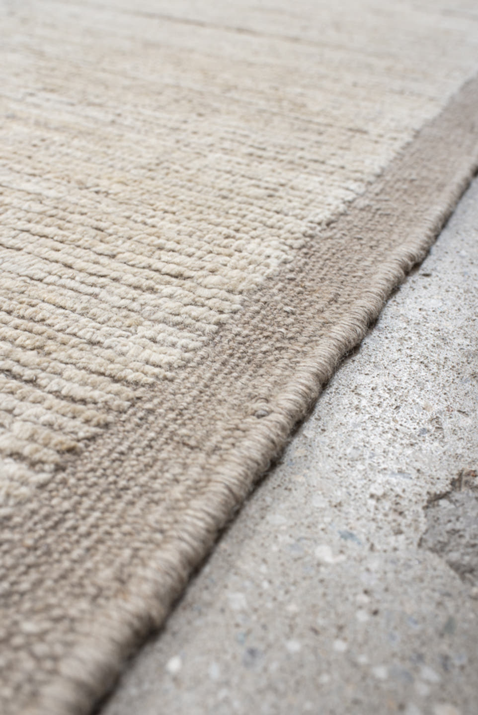 12' x 14' one-of-a-kind handmade vintage Tulu oversize rug. Color palette: ivory, cream, taupe, beige, camel, gray