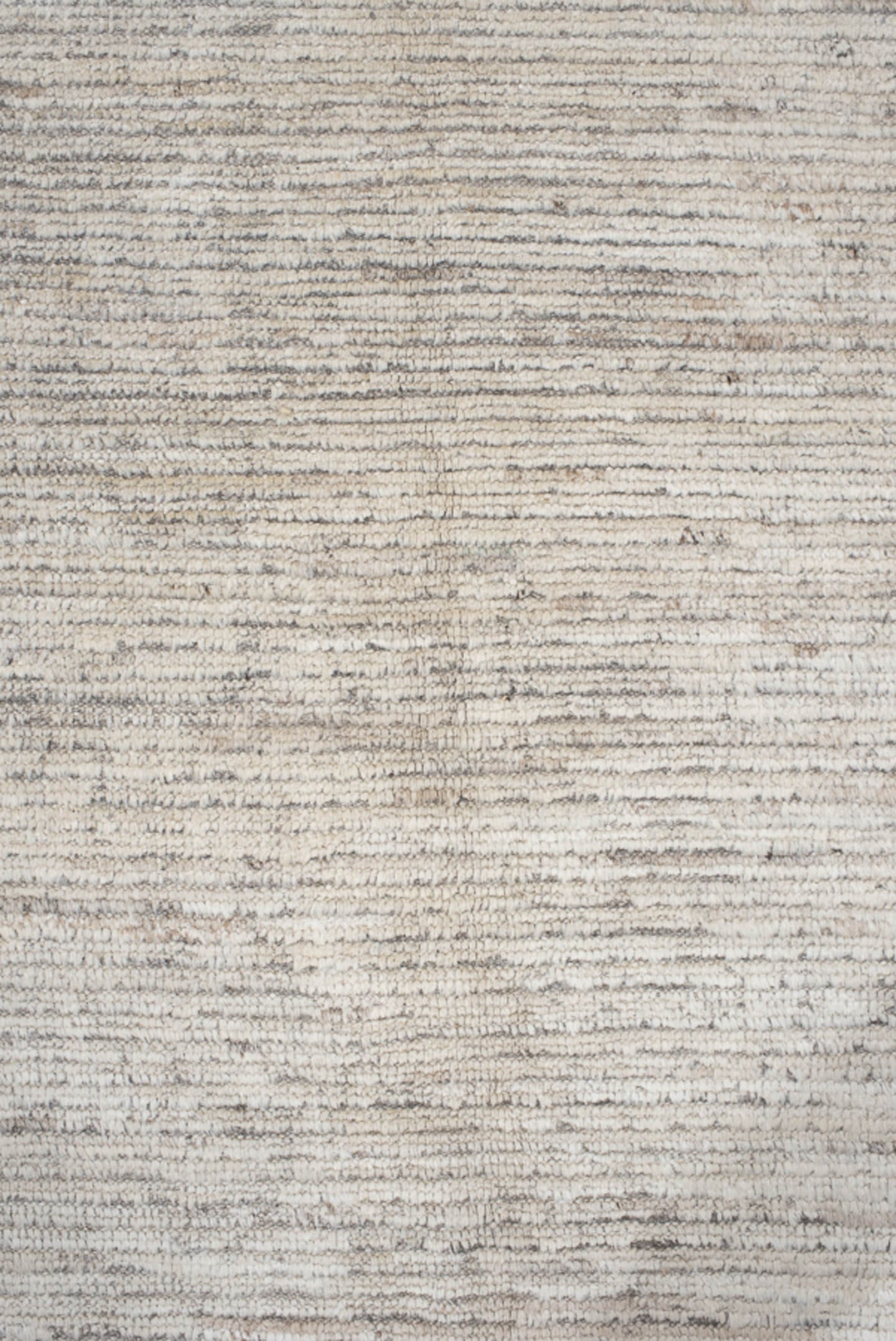 12' x 14' one-of-a-kind handmade vintage Tulu oversize rug. Color palette: ivory, taupe, gray, cream, beige