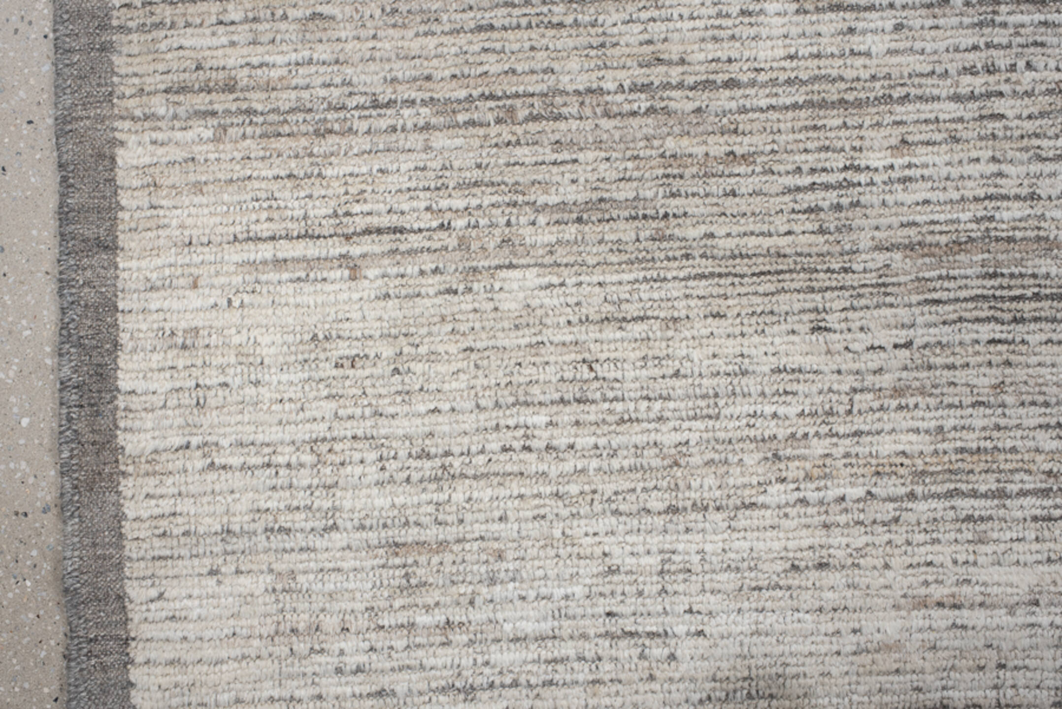 12' x 14' one-of-a-kind handmade vintage Tulu oversize rug. Color palette: ivory, taupe, gray, cream, beige