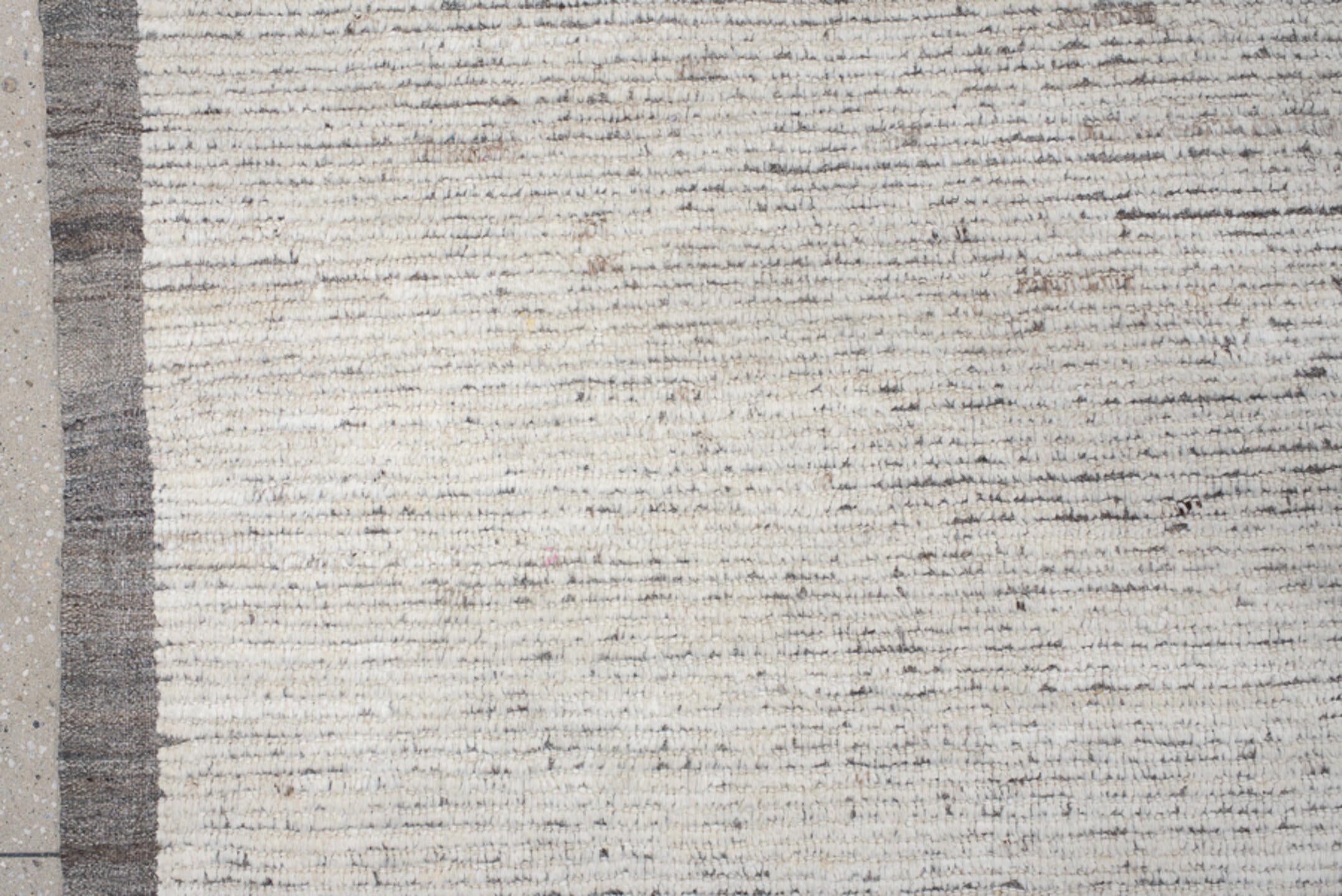 14' x 12' one-of-a-kind handmade vintage Tulu oversize rug. Color palette: ivory, taupe, gray, greige, beige