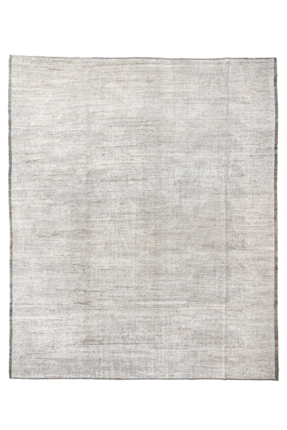 12' x 15' one-of-a-kind handmade vintage Tulu oversize rug. Color palette: dark gray, gainsboro, gray, light gray, off-white