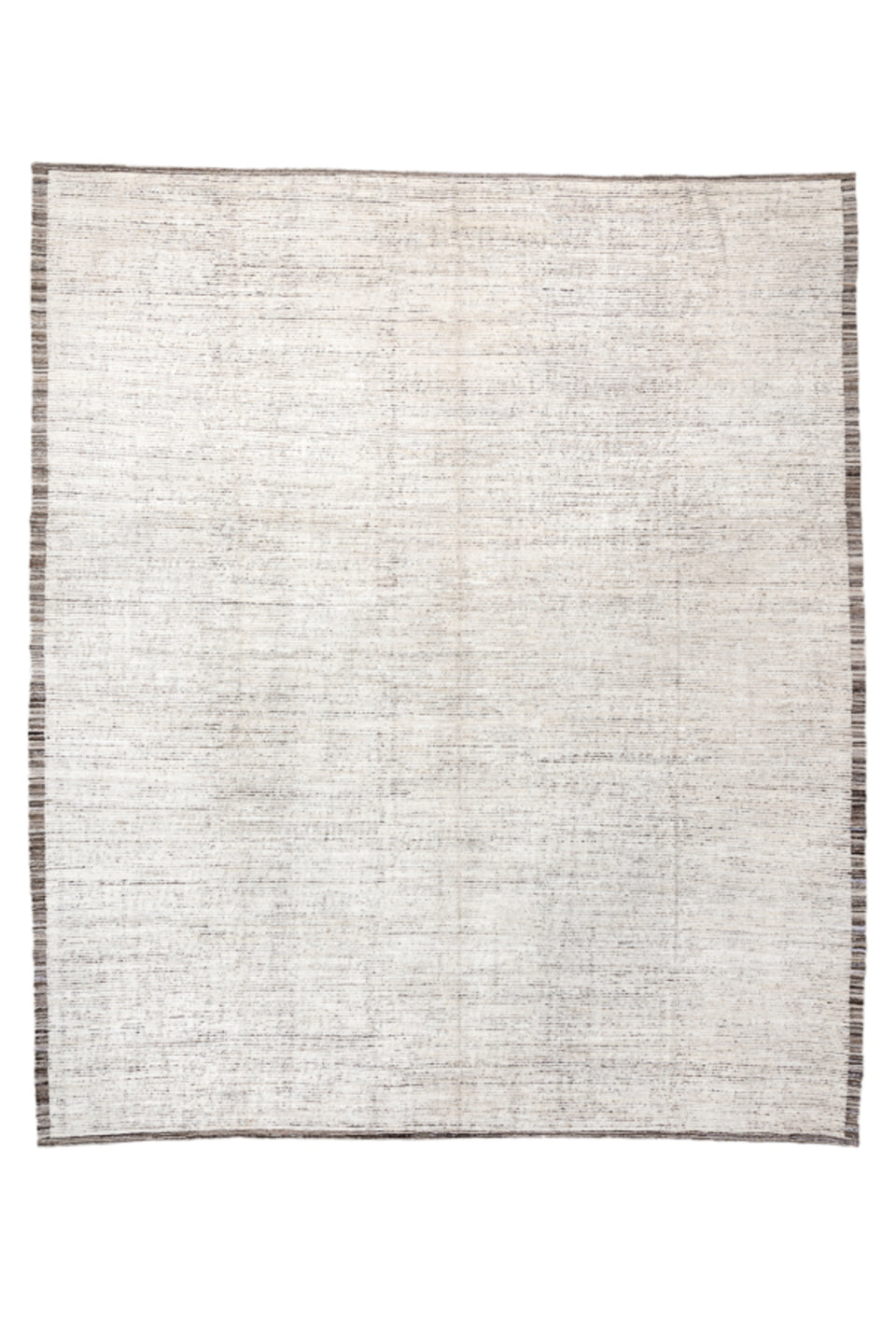 12' x 14' one-of-a-kind handmade vintage Tulu oversize rug. Color palette: dark gray, gainsboro, gray, light gray, linen