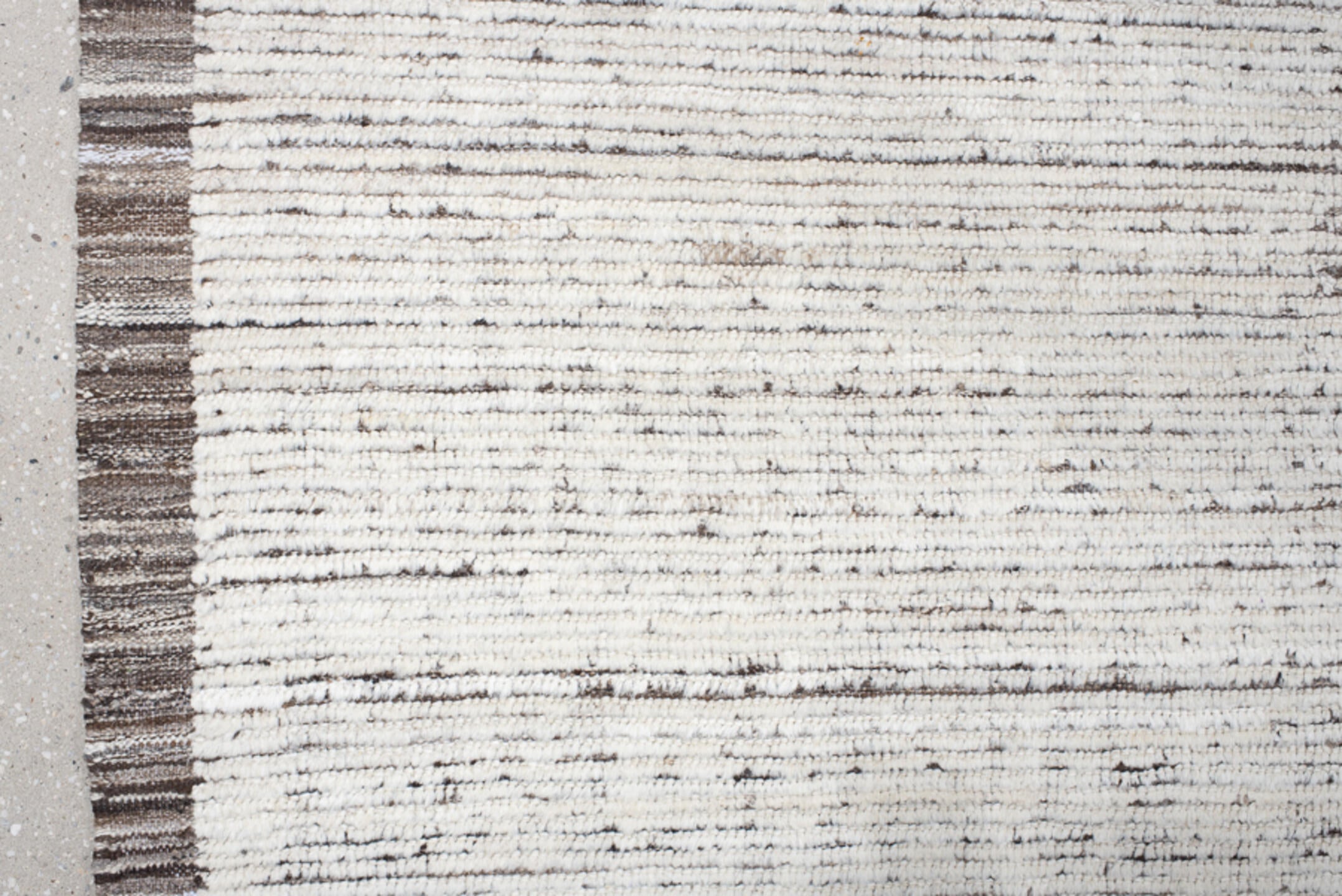 12' x 14' one-of-a-kind handmade vintage Tulu oversize rug. Color palette: ivory, charcoal, taupe, cream, gray, black, beige