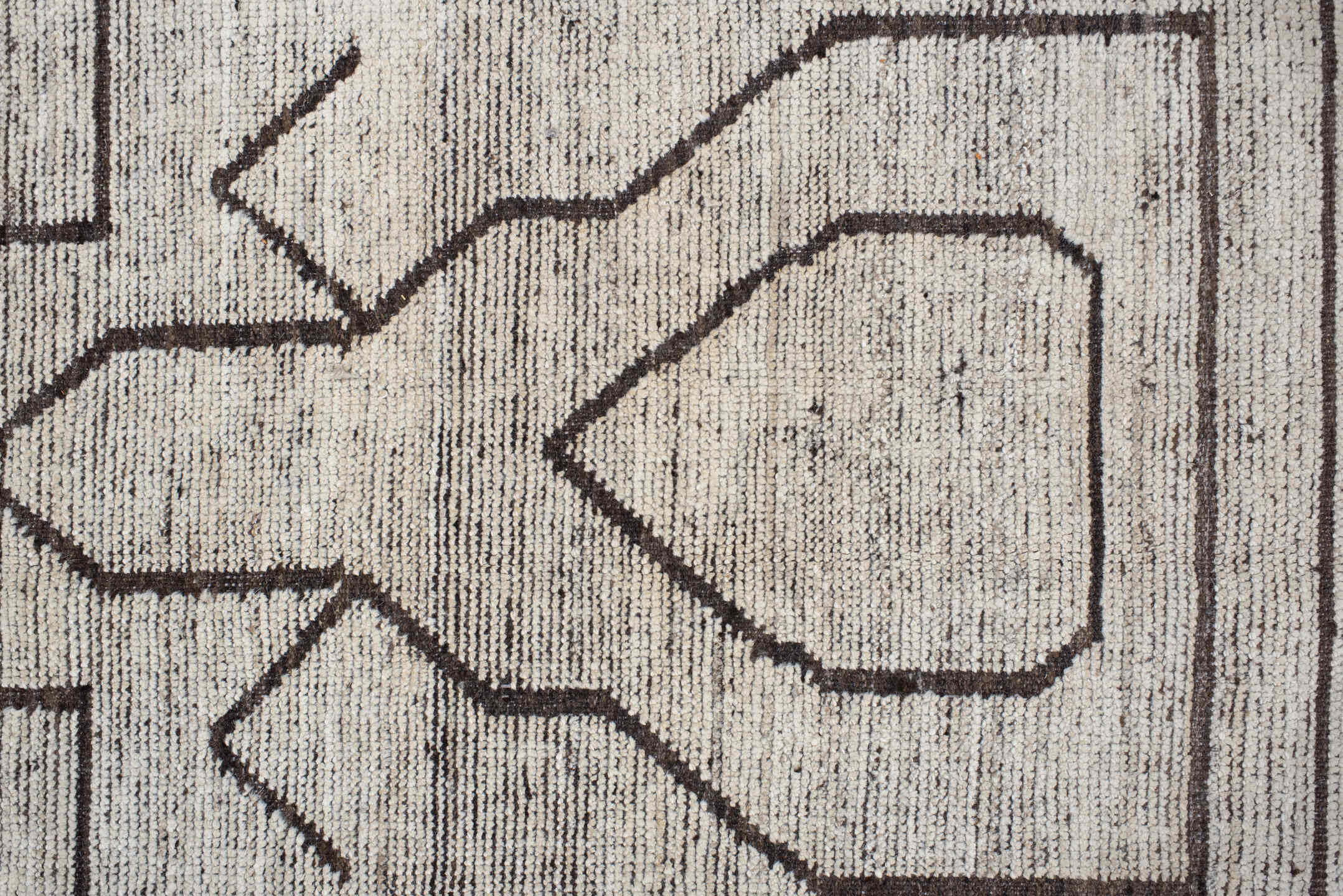 11' x 14' one-of-a-kind handmade vintage Tulu oversize rug. Color palette: dark gray, gainsboro, gray, light gray, linen