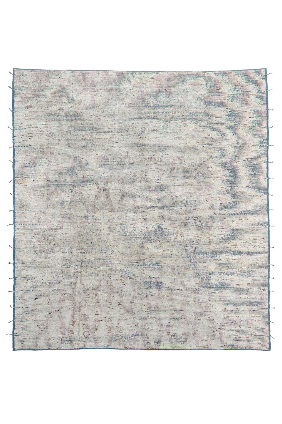 14' x 13' one-of-a-kind handmade vintage Tulu oversize rug. Color palette: dark gray, gainsboro, gray, light gray, off-white
