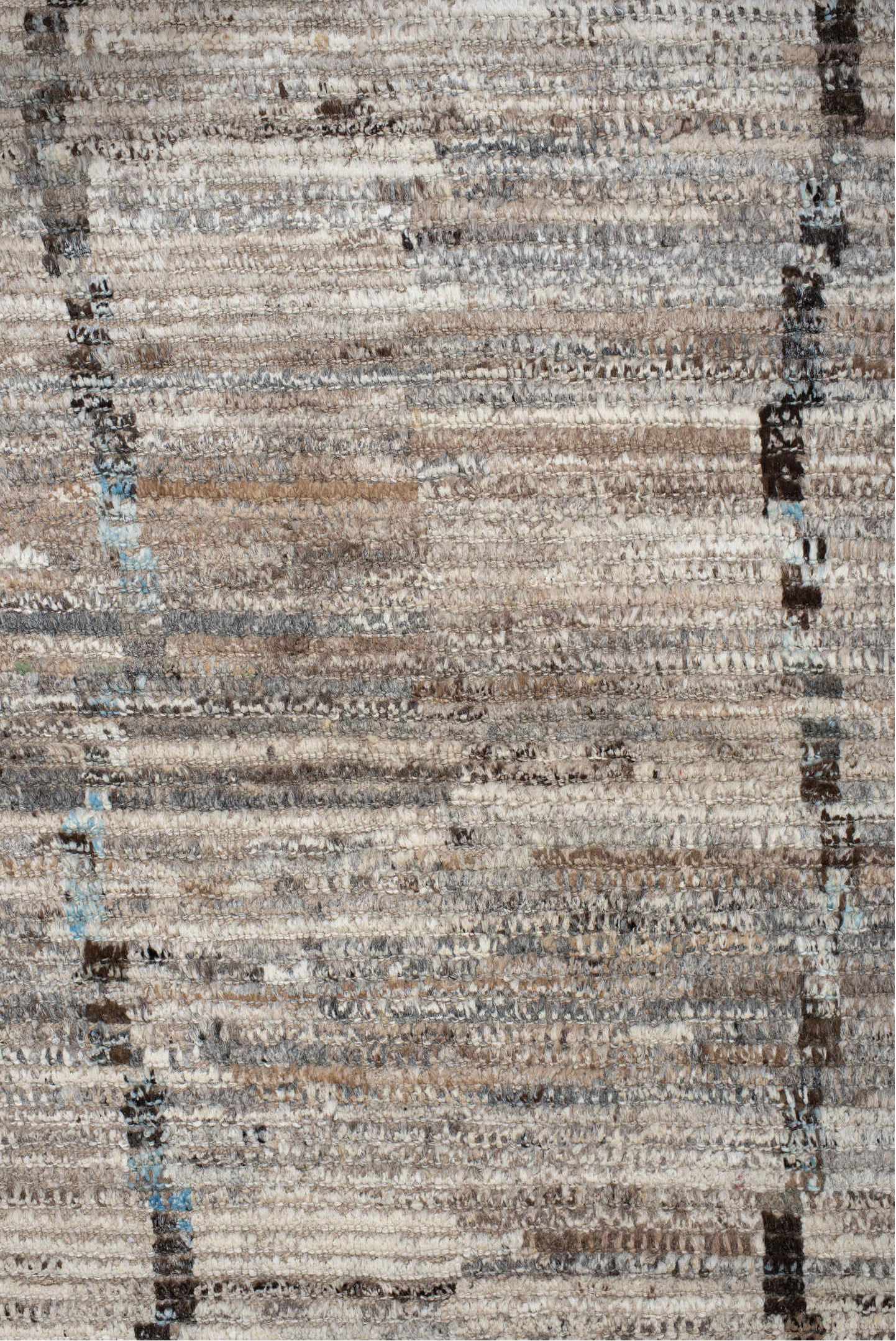 3' x 13' one-of-a-kind handmade vintage Tulu runner rug. Color palette: ivory, taupe, beige, charcoal, gray, pale_blue