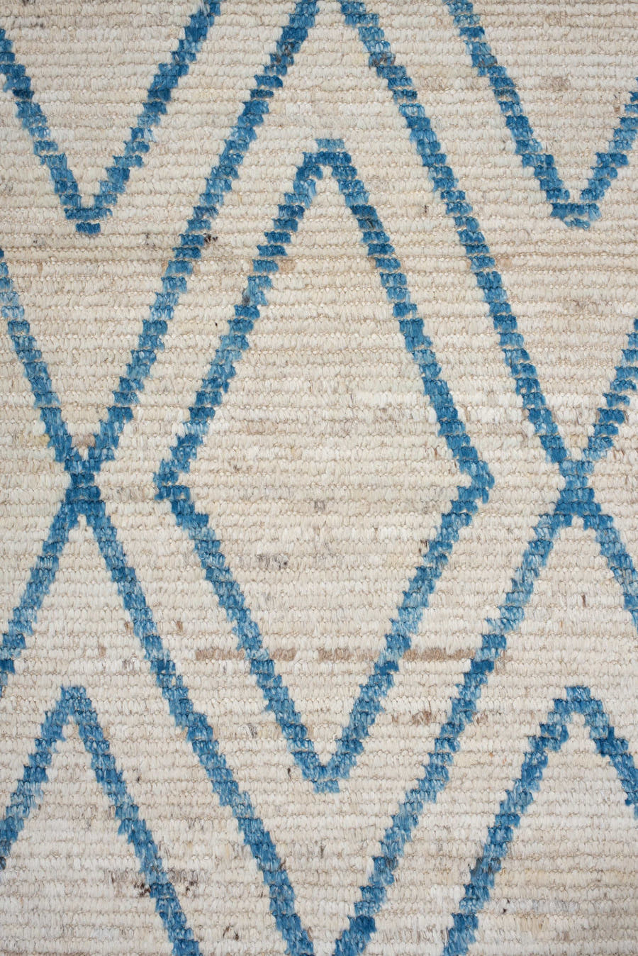 3' x 13' one-of-a-kind handmade vintage Tulu runner rug. Color palette: ivory, sky blue, cream, beige, light blue