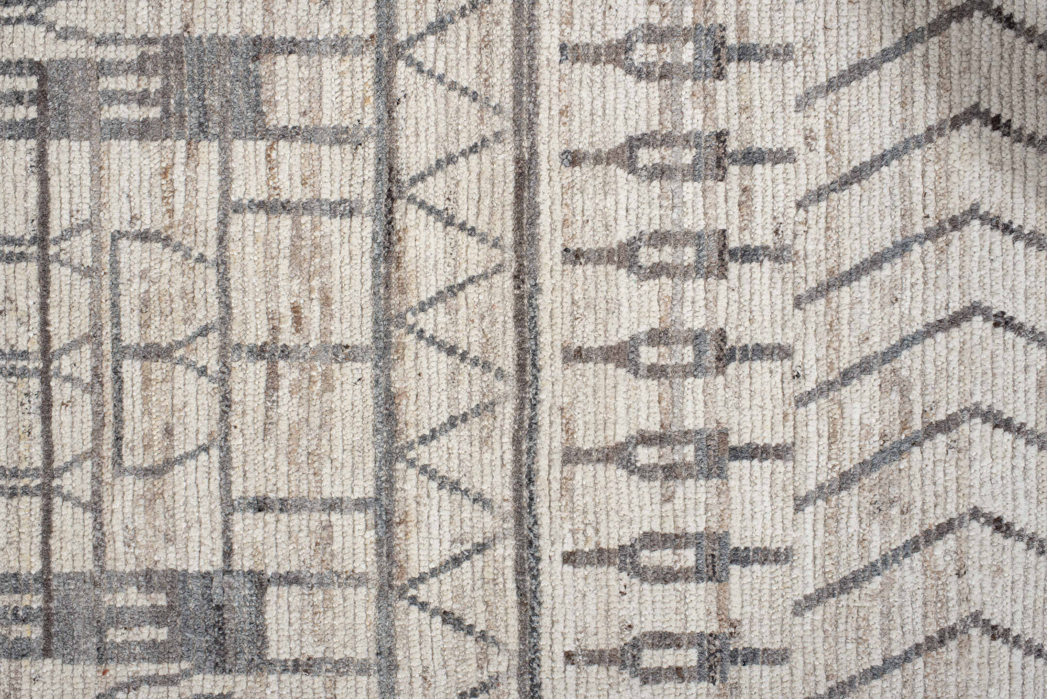 3' x 11' one-of-a-kind handmade vintage Tulu runner rug. Color palette: dark gray, dim gray, gainsboro, gray, light gray