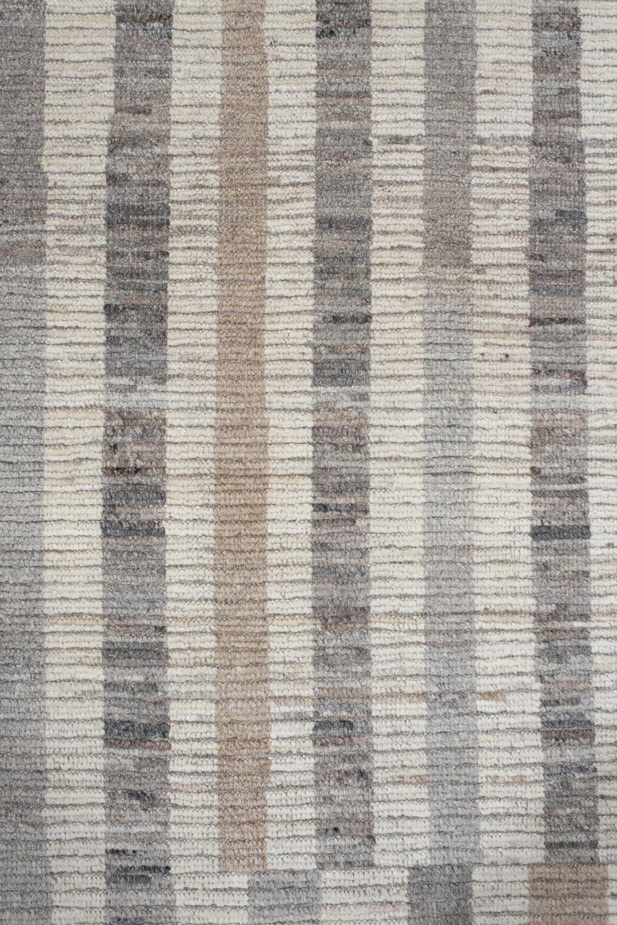 3' x 12' one-of-a-kind handmade vintage Tulu runner rug. Color palette: taupe, ivory, gray, cream, charcoal, greige, beige
