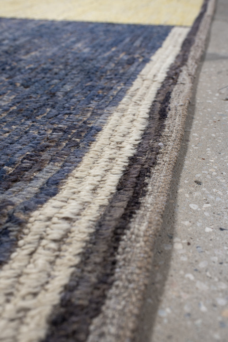 2' x 13' one-of-a-kind handmade vintage Tulu runner rug. Color palette: ivory, charcoal, slate, gold, taupe, gray, black