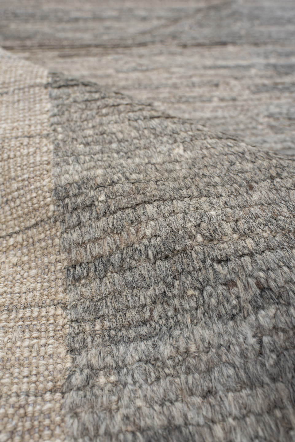 2' x 9' one-of-a-kind handmade vintage Kilim runner rug. Color palette: gray, taupe, ivory, charcoal, greige, beige, black