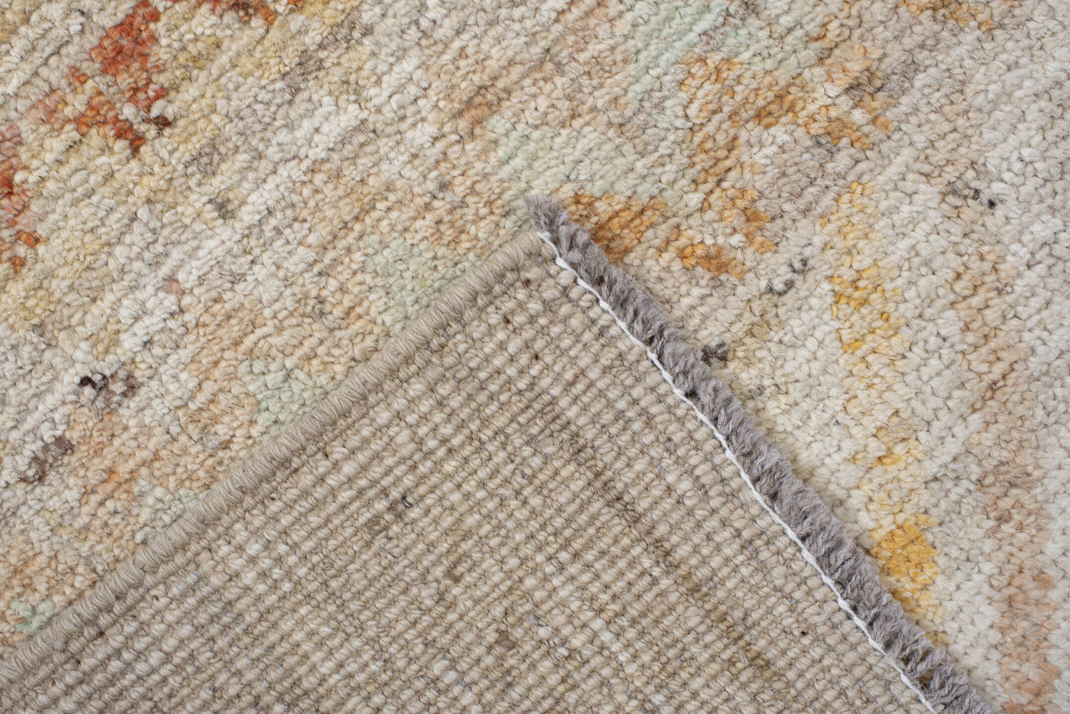 3' x 9' one-of-a-kind handmade vintage Kilim runner rug. Color palette: brown, burlywood, dim gray, gray, light gray