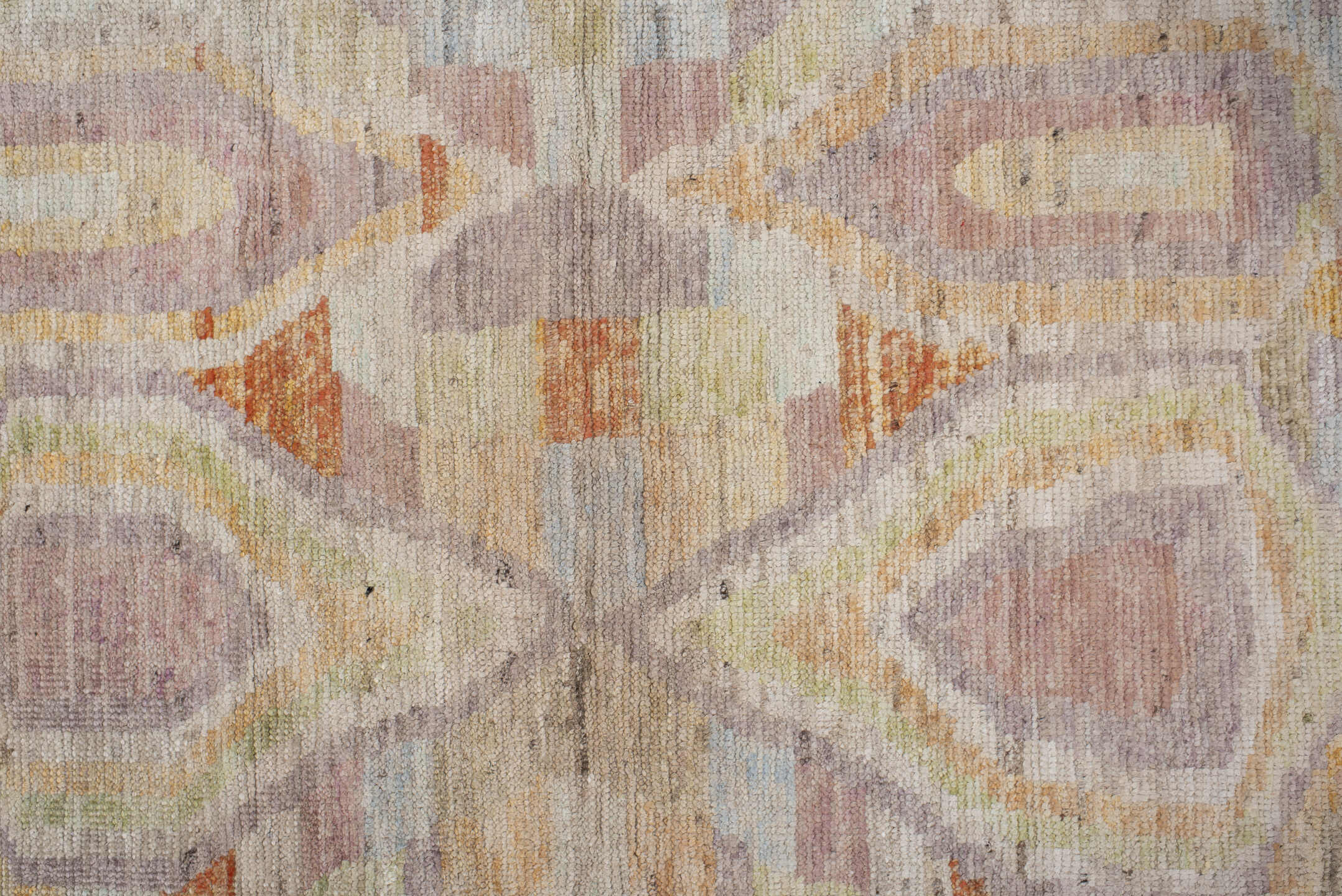 2' x 9' one-of-a-kind handmade vintage Kilim runner rug. Color palette: brown, gray, light gray, off-white, orange, pink