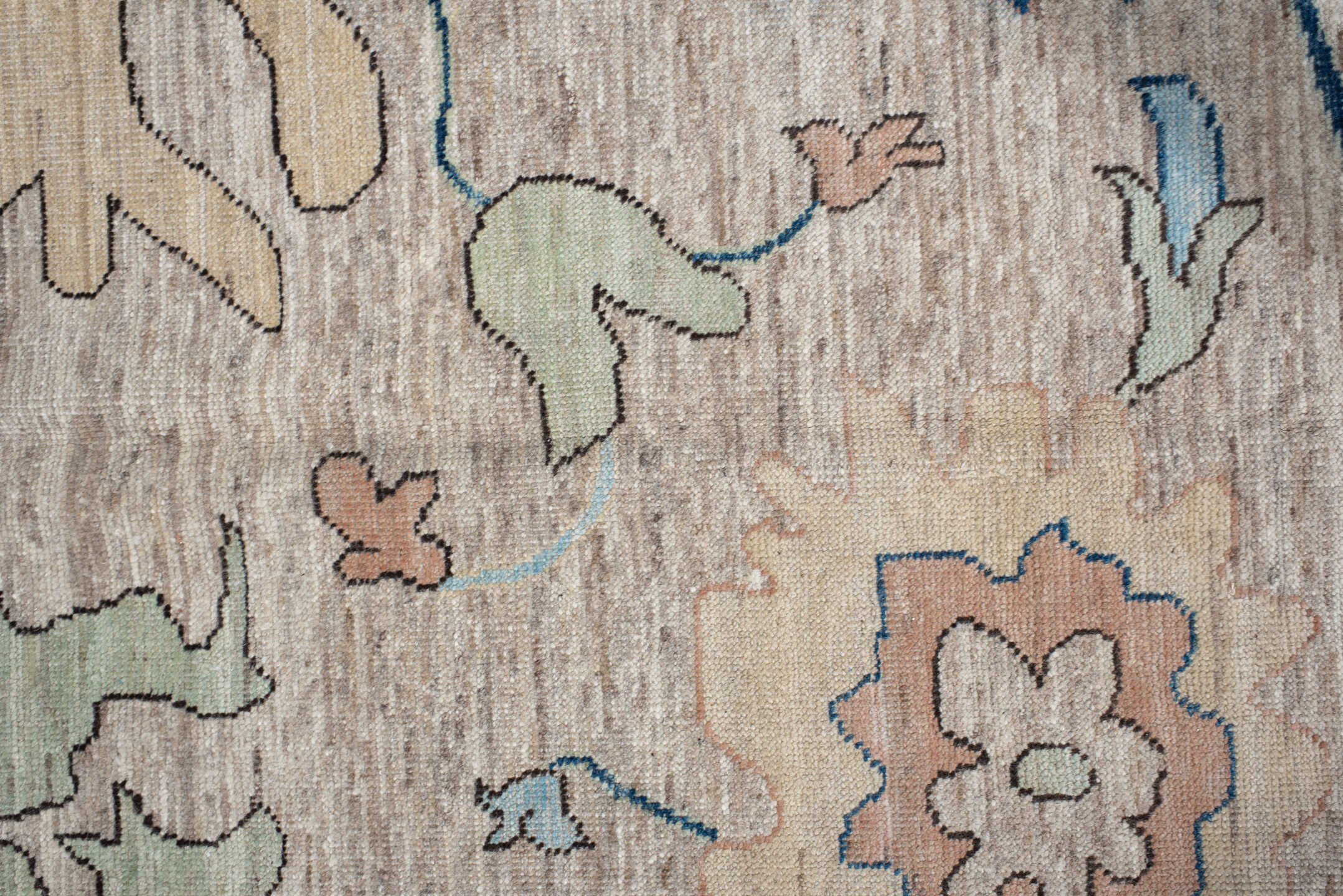 10' x 13' one-of-a-kind handmade vintage Oushak large size rug. Color palette: arapawa, blue, brown, dim gray, gainsboro