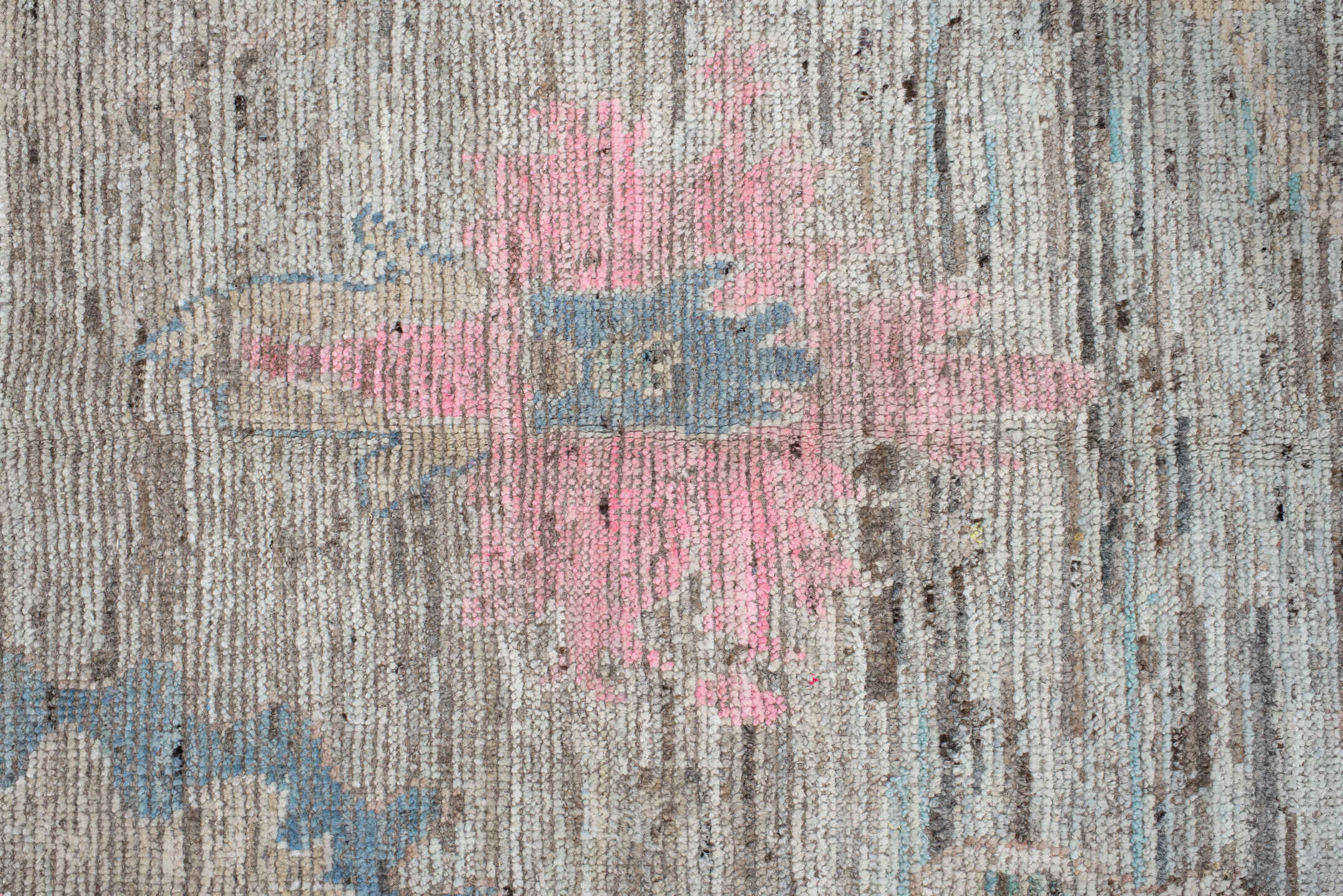 8' x 9' one-of-a-kind handmade vintage Oushak rug. Color palette: dark gray, dim gray, gainsboro, gray, light gray