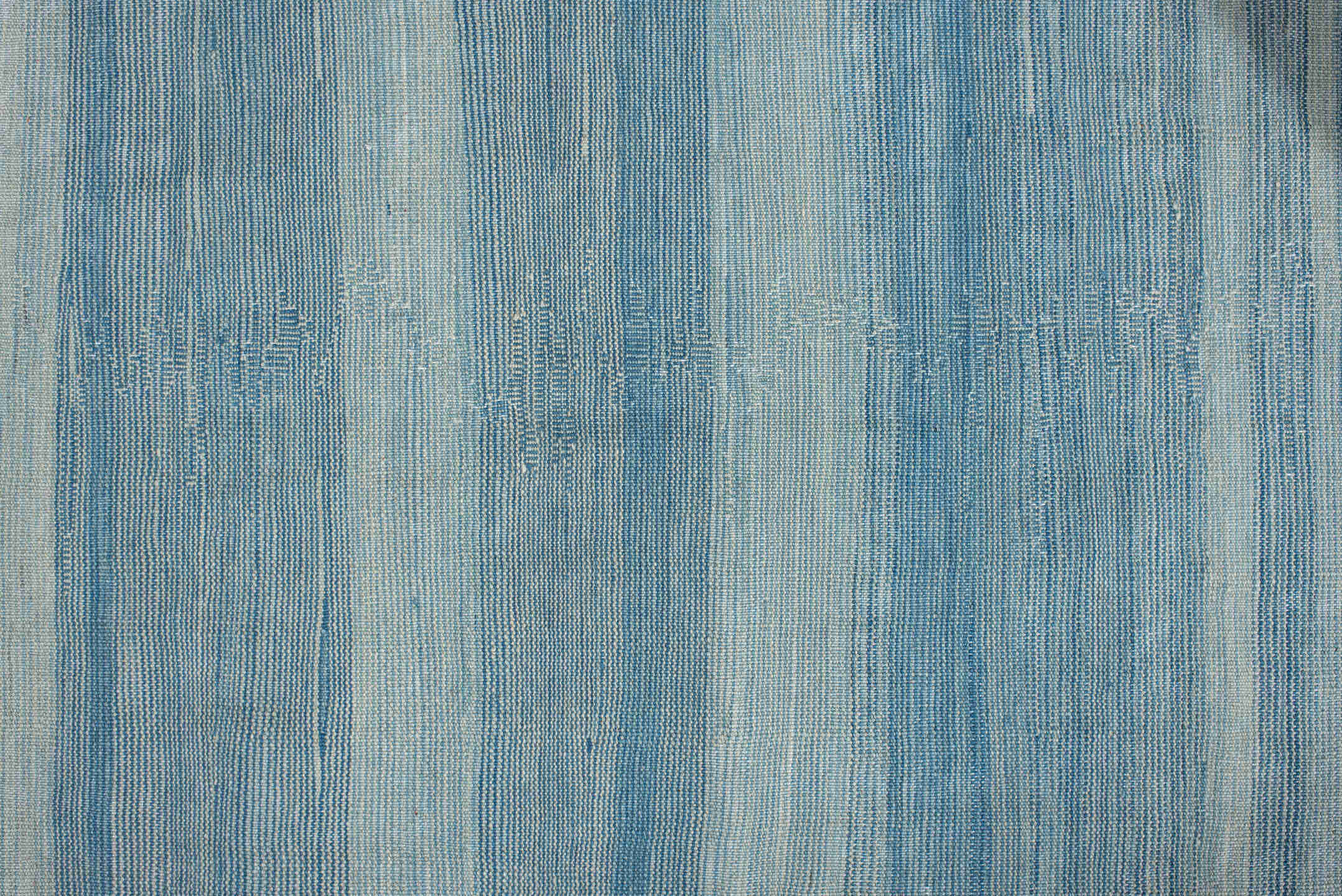 2' x 9' one-of-a-kind handmade vintage Kilim runner rug. Color palette: gray, blue, light gray, light blue, slate gray