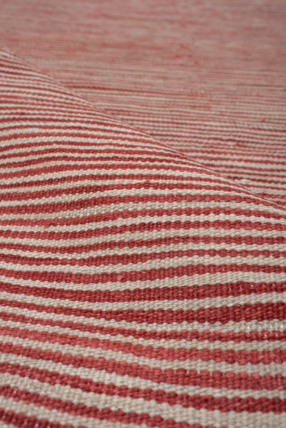 2' x 12' one-of-a-kind handmade vintage Kilim runner rug. Color palette: gray, pink, off-white, light gray, red, brown