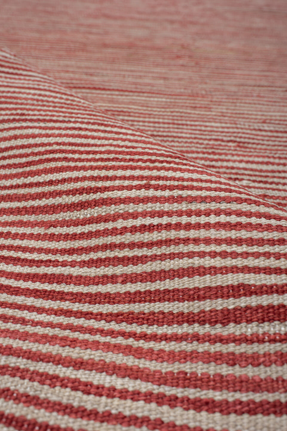 2' x 12' one-of-a-kind handmade vintage Kilim runner rug. Color palette: rust, ivory, terracotta, brown