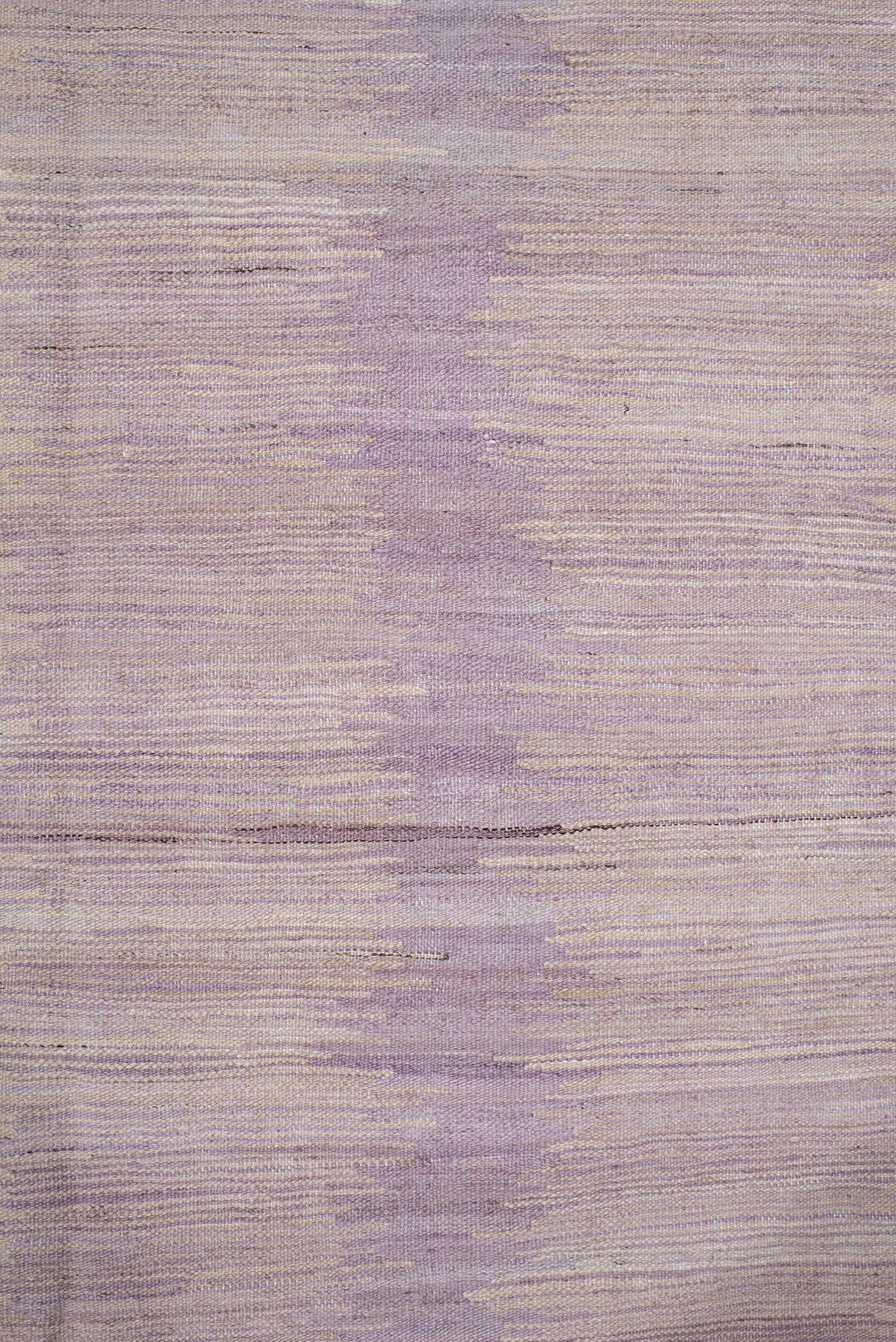 3' x 12' one-of-a-kind handmade vintage Kilim runner rug. Color palette: ivory, lavender, blush, rose, cream, light gray