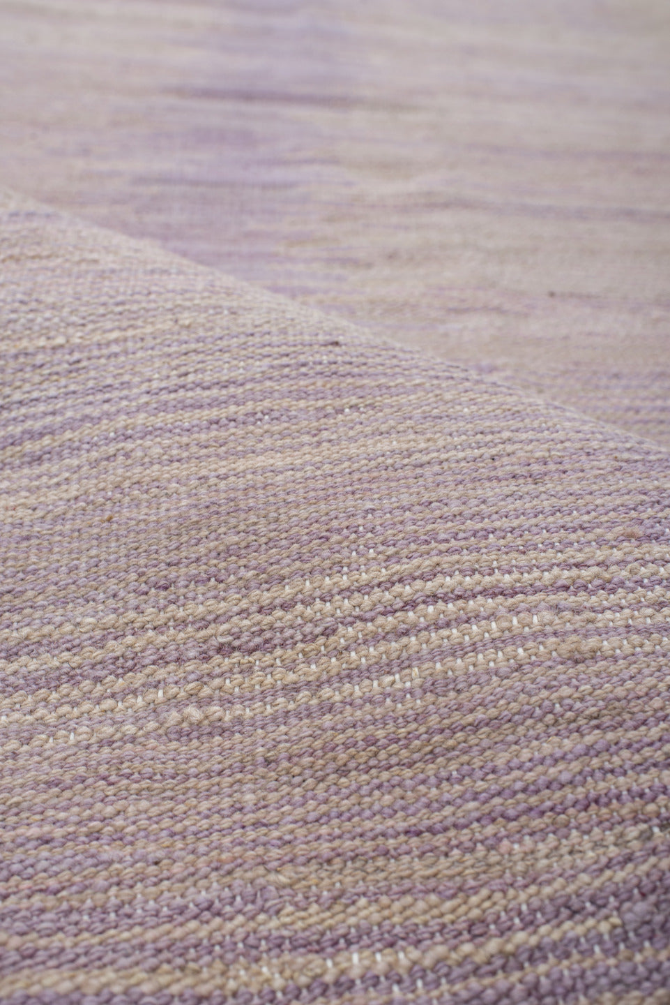 3' x 12' one-of-a-kind handmade vintage Kilim runner rug. Color palette: ivory, lavender, blush, rose, cream, light gray
