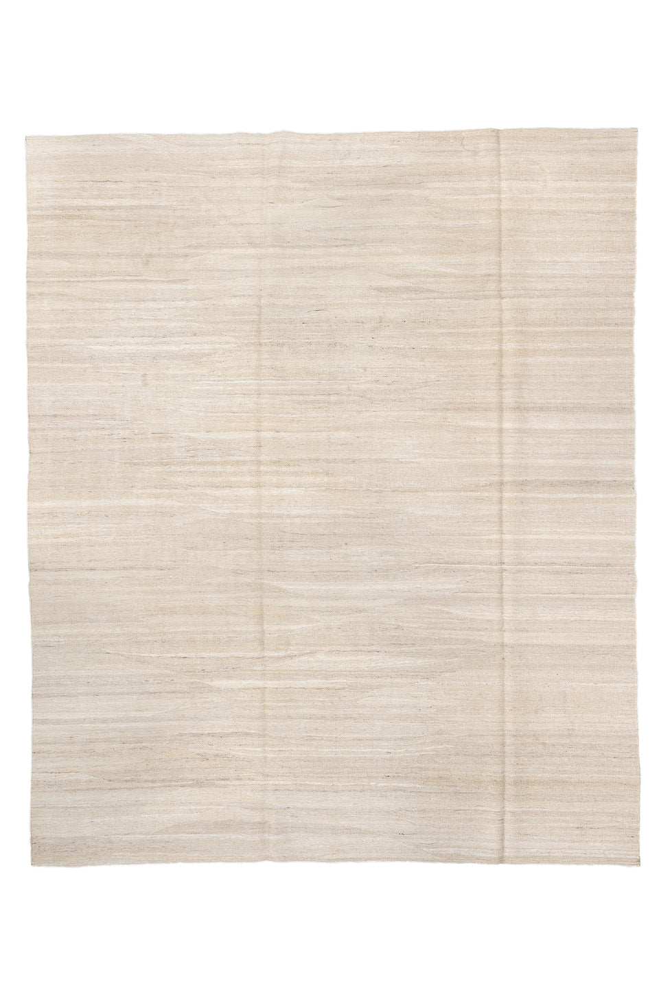8' x 9' one-of-a-kind handmade vintage Kilim rug. Color palette: antiquewhite, brown, gray, light gray, linen, off-white