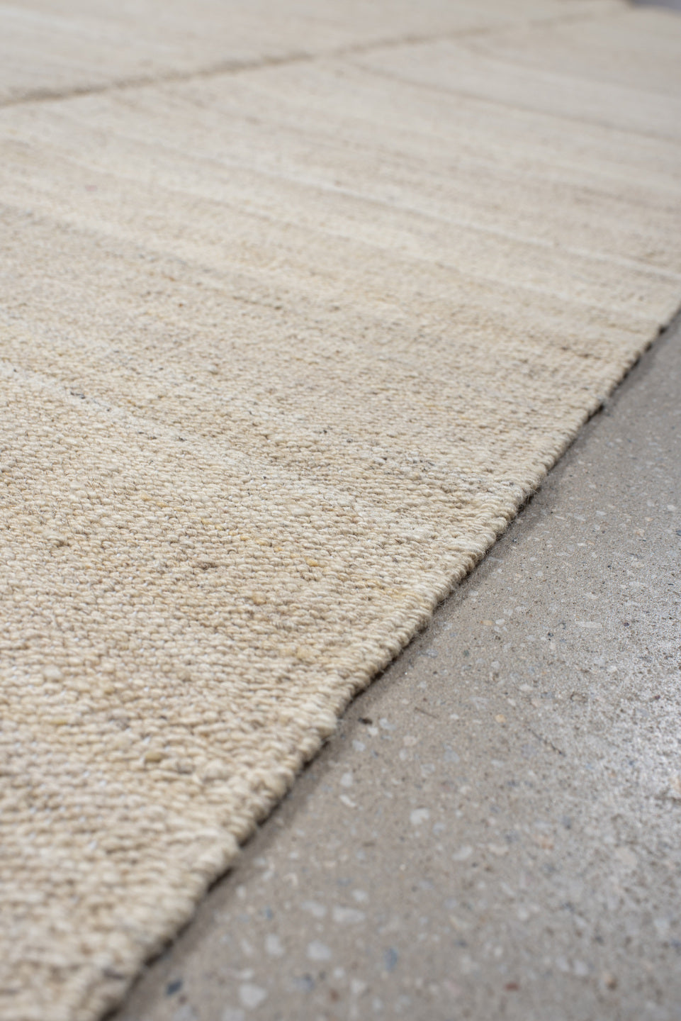 8' x 9' one-of-a-kind handmade vintage Kilim rug. Color palette: antiquewhite, brown, gray, light gray, linen, off-white