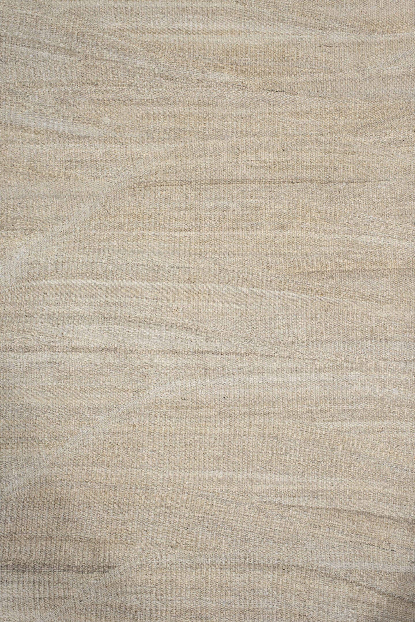 4' x 9' one-of-a-kind handmade vintage Kilim runner rug. Color palette: ivory, cream, beige, taupe, gray
