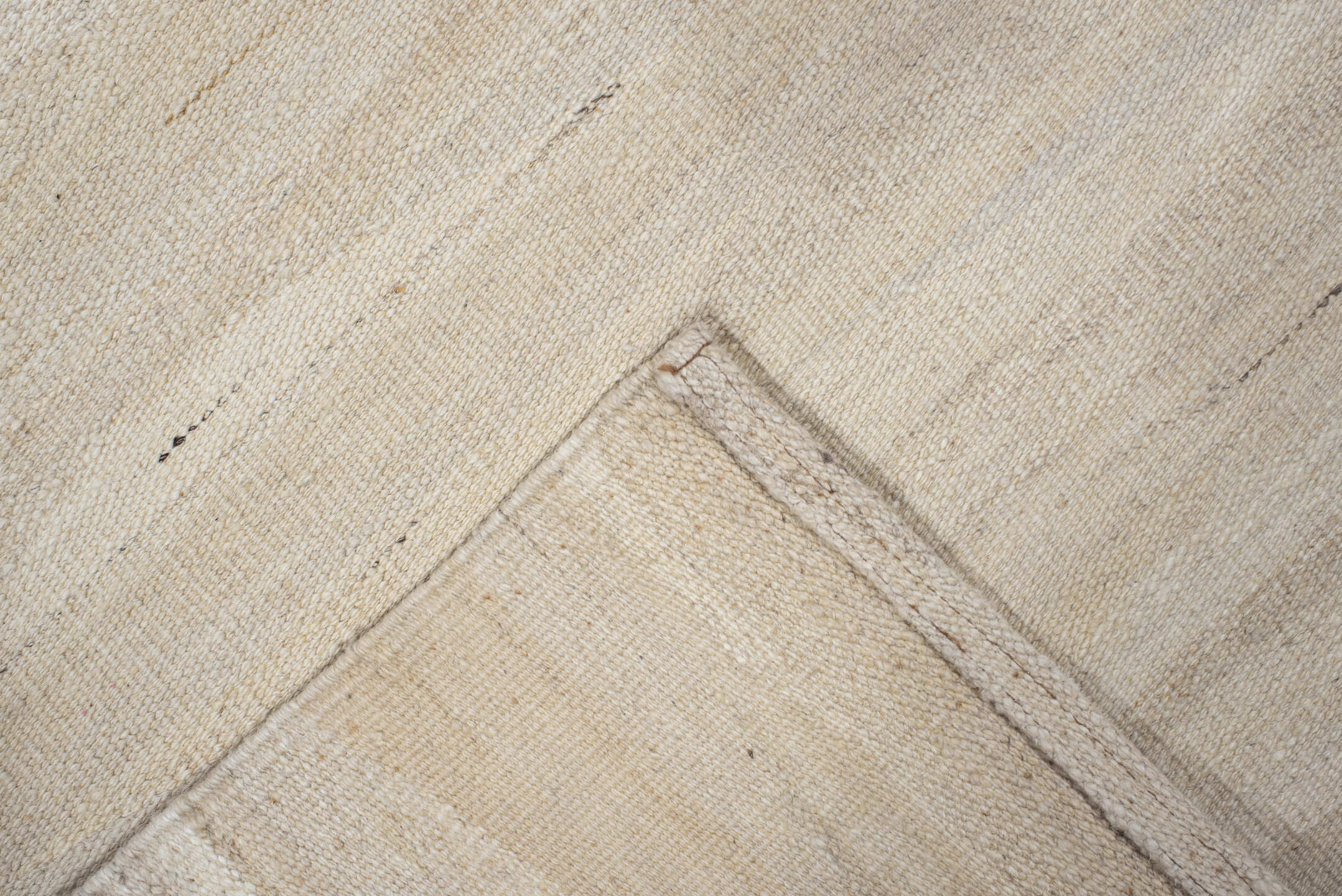 3' x 12' one-of-a-kind handmade vintage Kilim runner rug. Color palette: ivory, cream, beige, taupe, gray