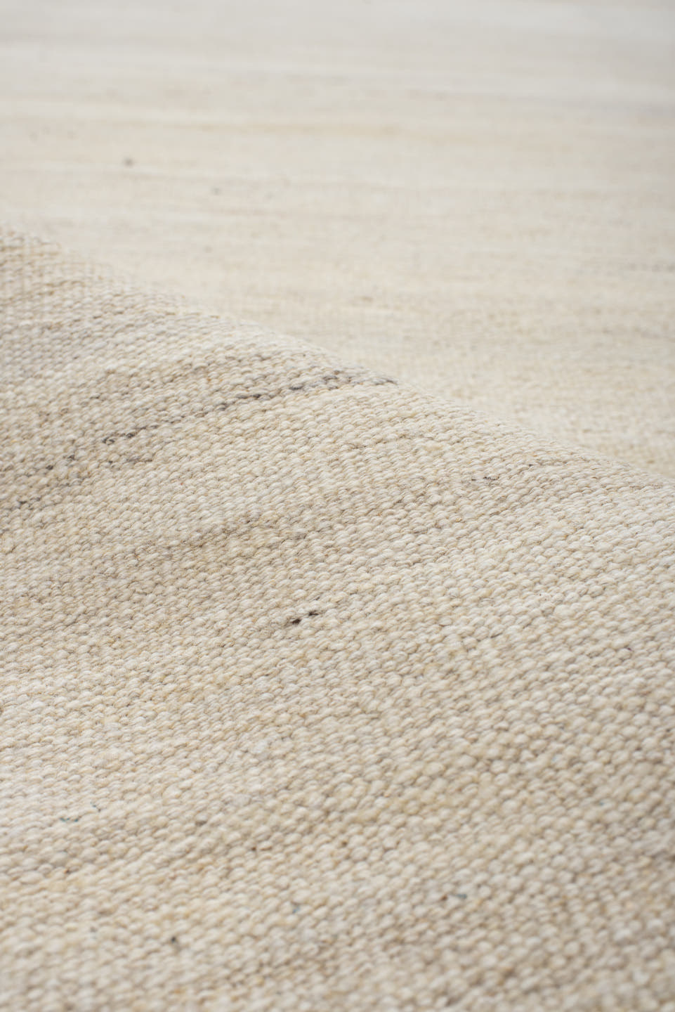 3' x 12' one-of-a-kind handmade vintage Kilim runner rug. Color palette: ivory, cream, beige, taupe, gray