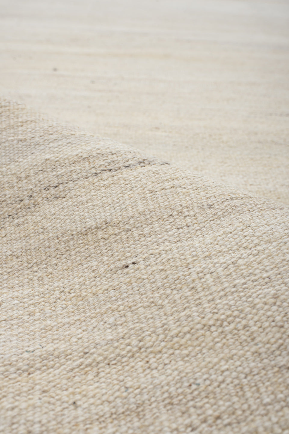 3' x 12' one-of-a-kind handmade vintage Kilim runner rug. Color palette: ivory, cream, beige, taupe, gray