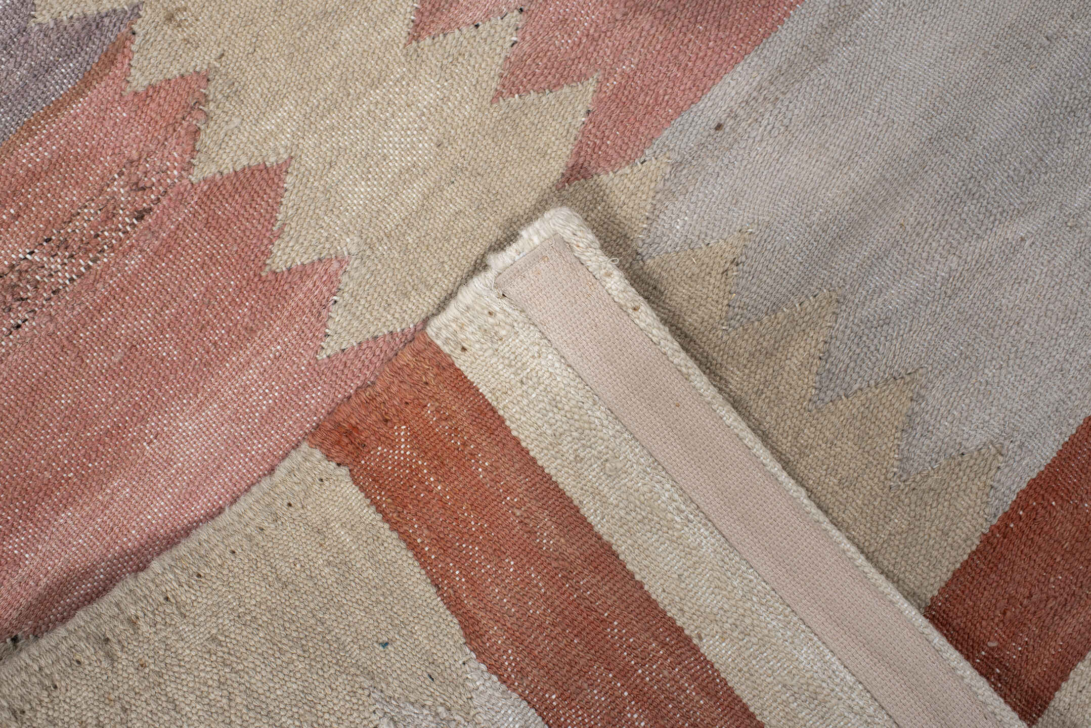 2' x 8' one-of-a-kind handmade vintage Kilim runner rug. Color palette: ivory, rust, navy, blush, light gray, taupe