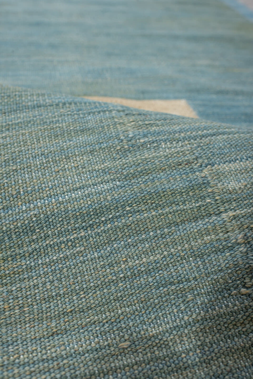 2' x 7' one-of-a-kind handmade vintage Kilim runner rug. Color palette: aqua, ivory, blush, sky blue, sage, teal, pink