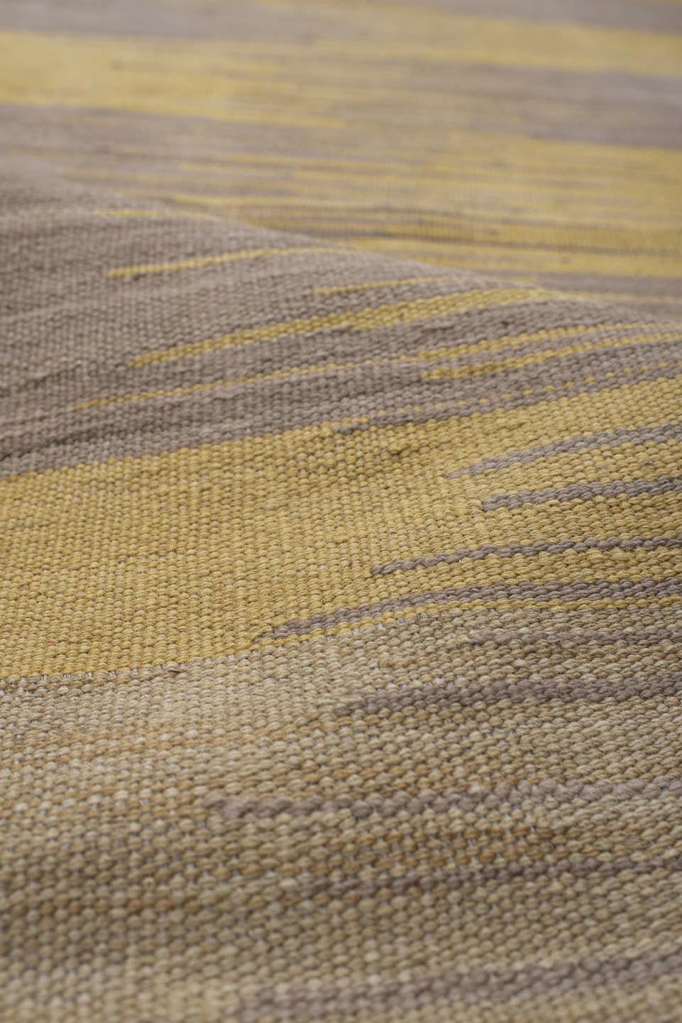 2' x 12' one-of-a-kind handmade vintage Kilim runner rug. Color palette: taupe, camel, gold, beige, gray