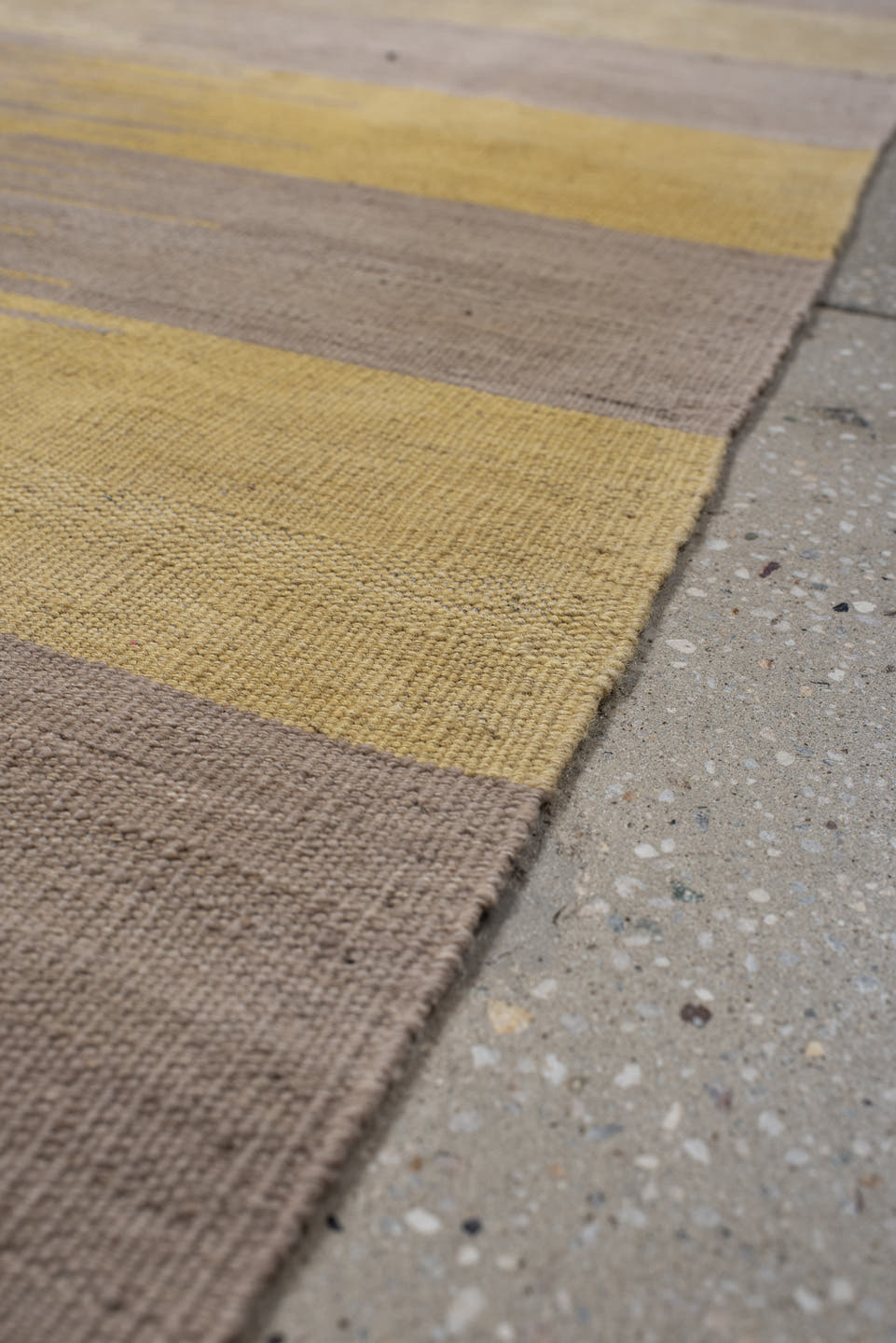 2' x 12' one-of-a-kind handmade vintage Kilim runner rug. Color palette: taupe, camel, gold, beige, gray