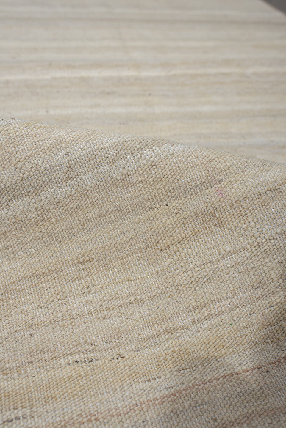 2' x 6' one-of-a-kind handmade vintage Kilim runner rug. Color palette: ivory, cream, beige, taupe, gray