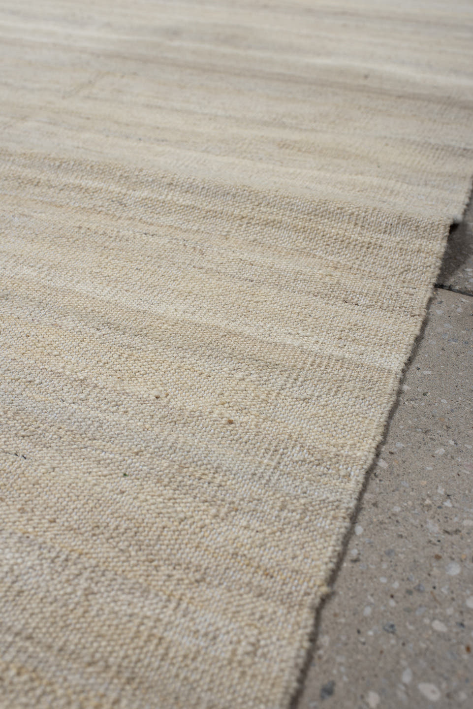 2' x 6' one-of-a-kind handmade vintage Kilim runner rug. Color palette: ivory, cream, beige, taupe, gray
