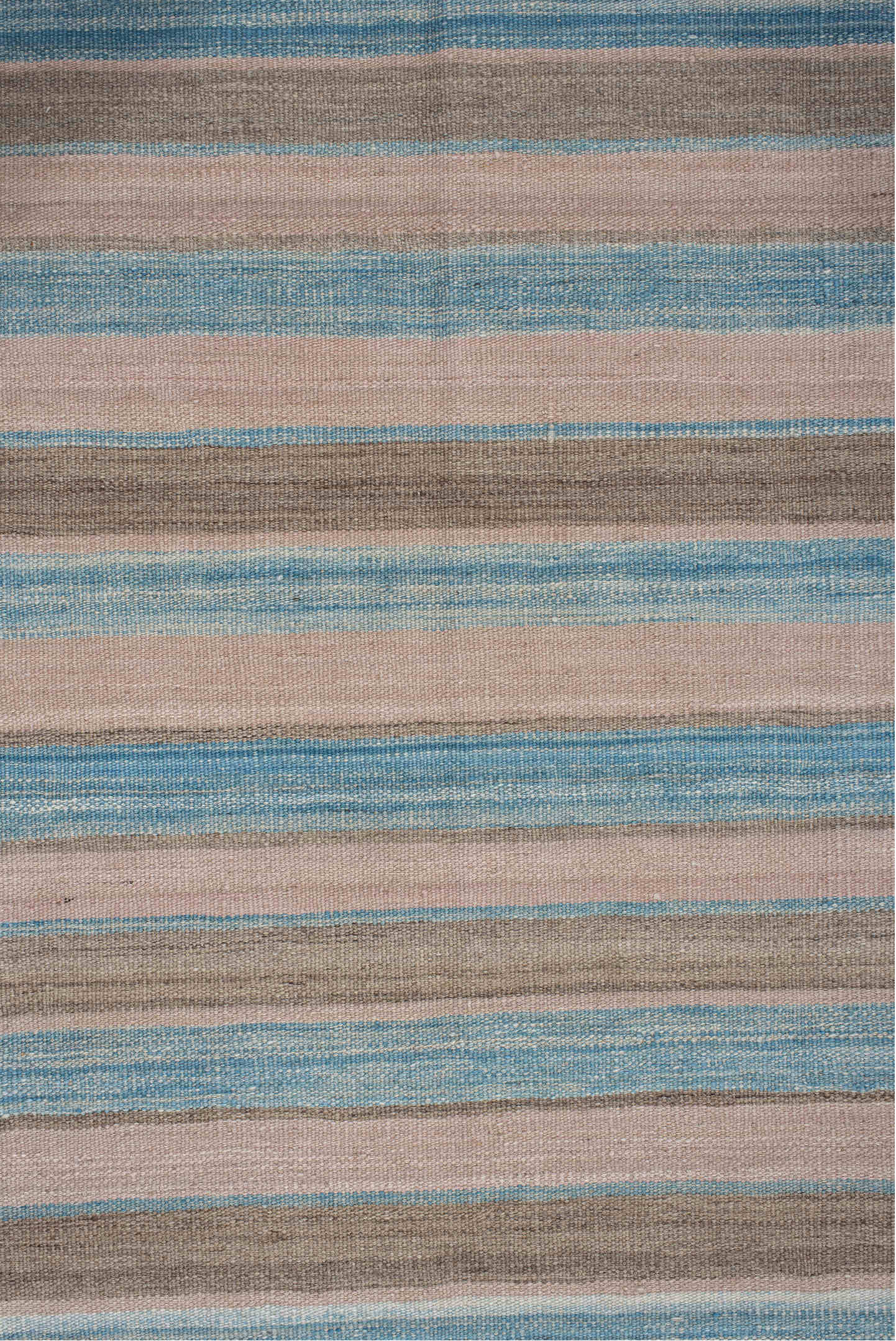 3' x 11' one-of-a-kind handmade vintage Kilim runner rug. Color palette: ivory, sky blue, taupe, beige, light blue, gray