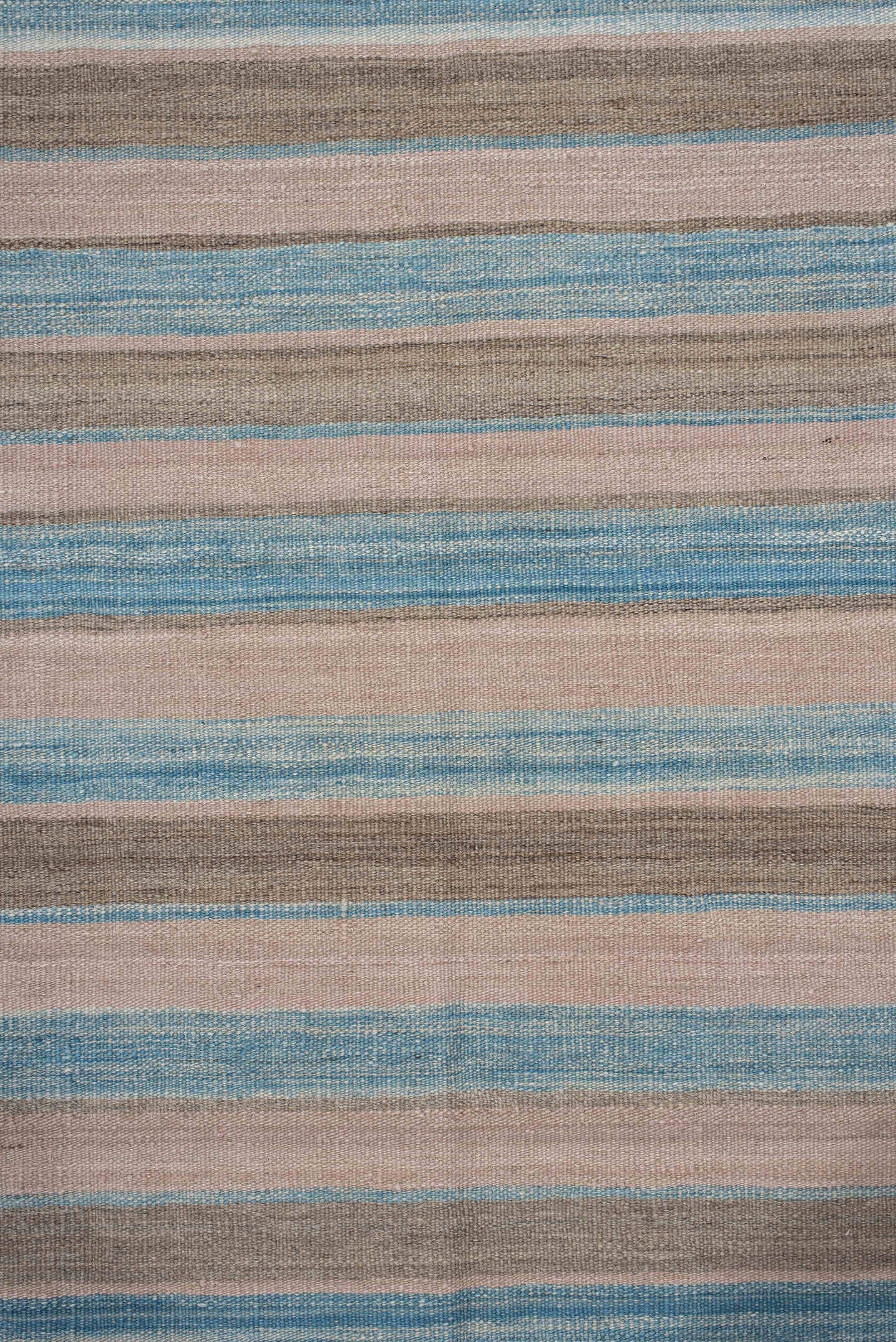 3' x 11' one-of-a-kind handmade vintage Kilim runner rug. Color palette: ivory, sky blue, taupe, beige, light blue, gray